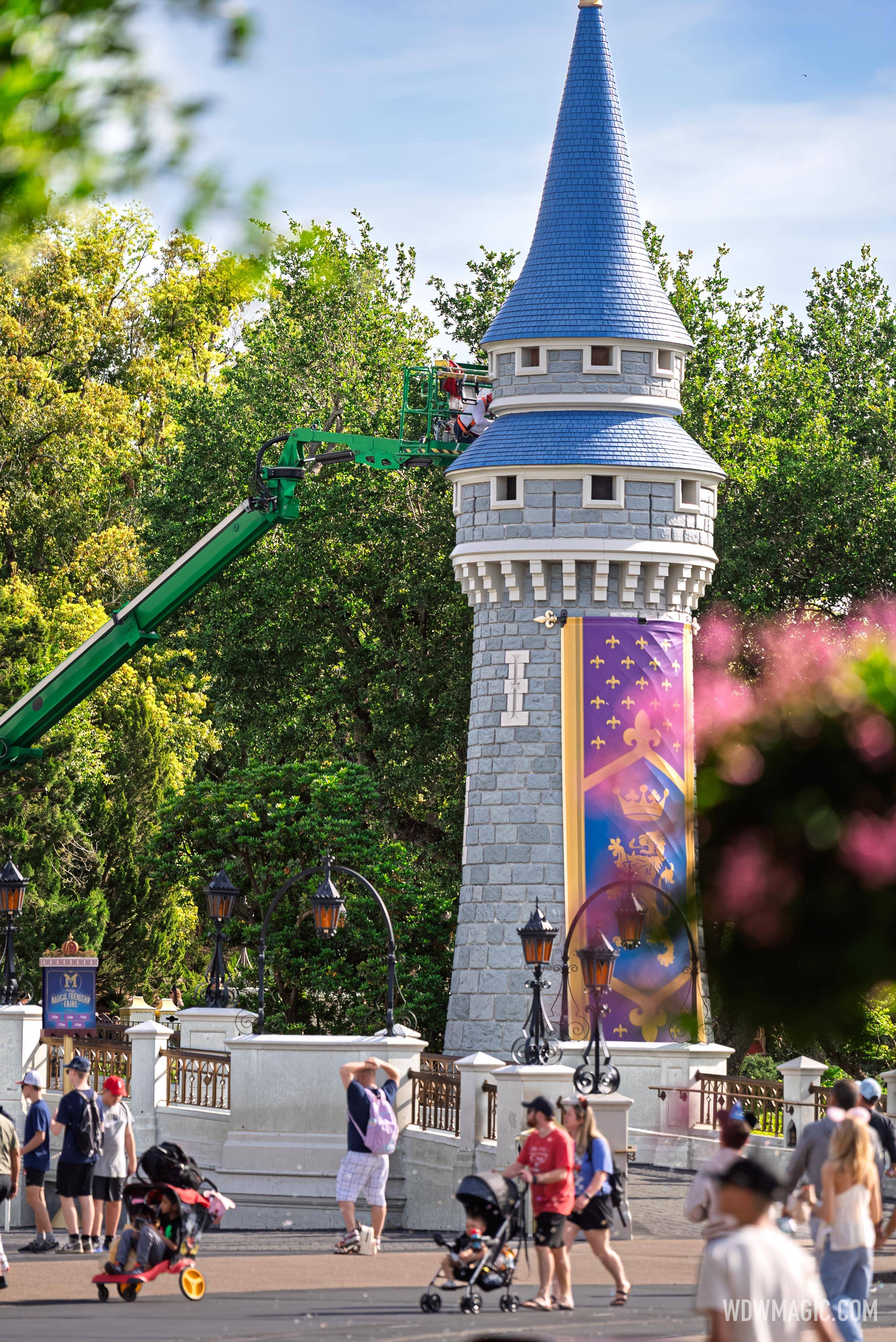 Cinderella Castle Forecourt Turrets Get New Paint