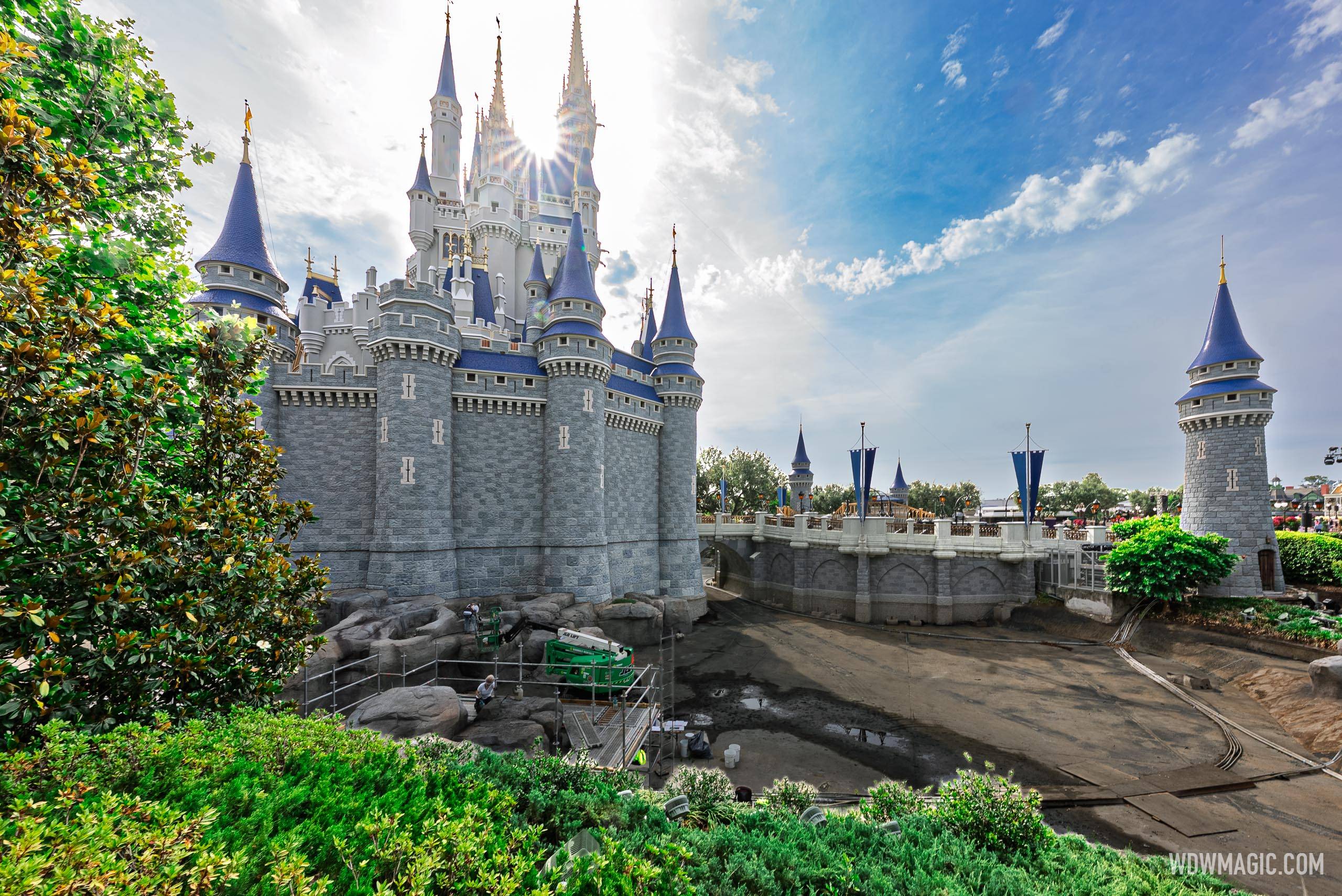 Cinderella Castle Rockwork Refinishing Underway at Magic Kingdom