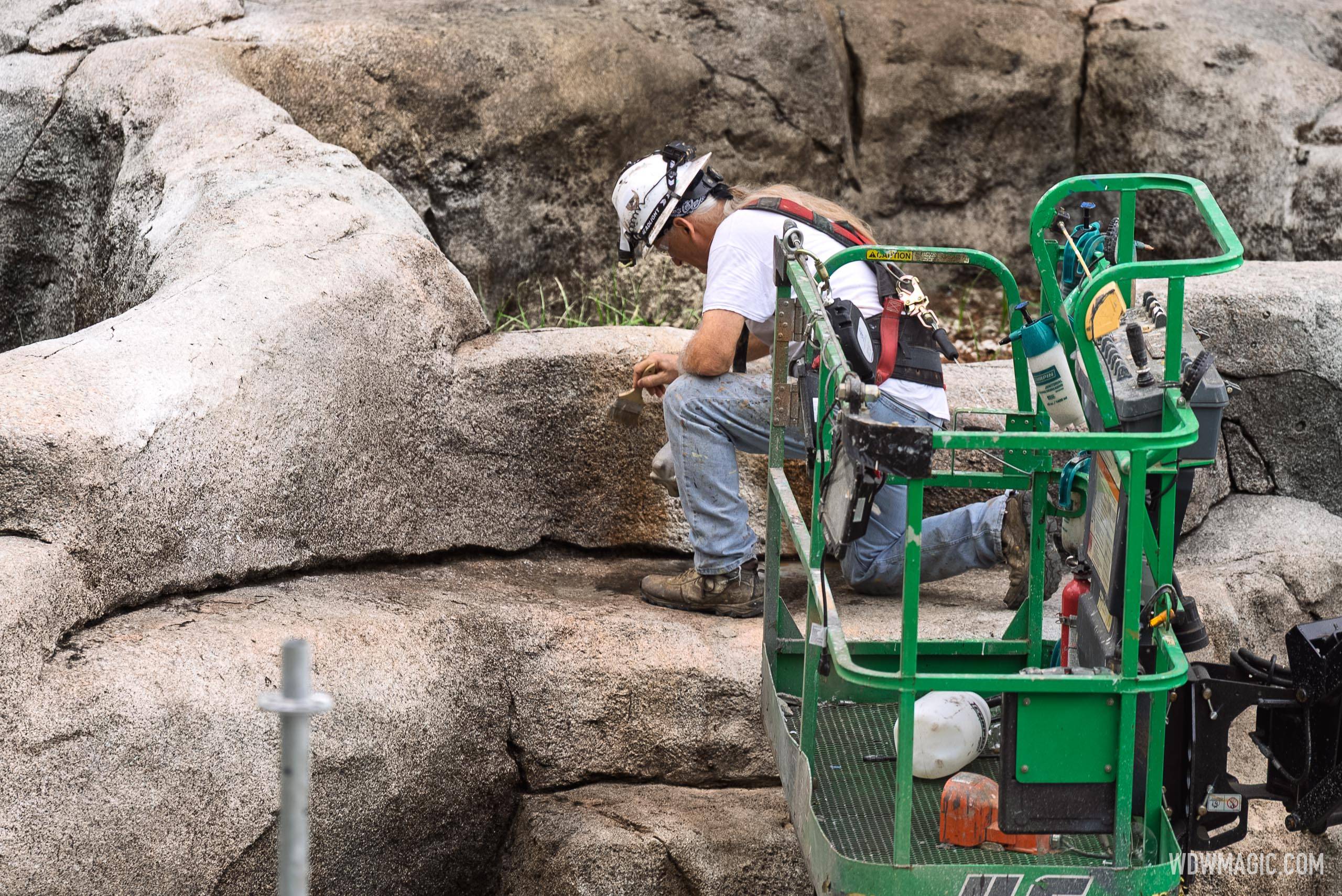 Cinderella Castle Rockwork Refinishing Progress