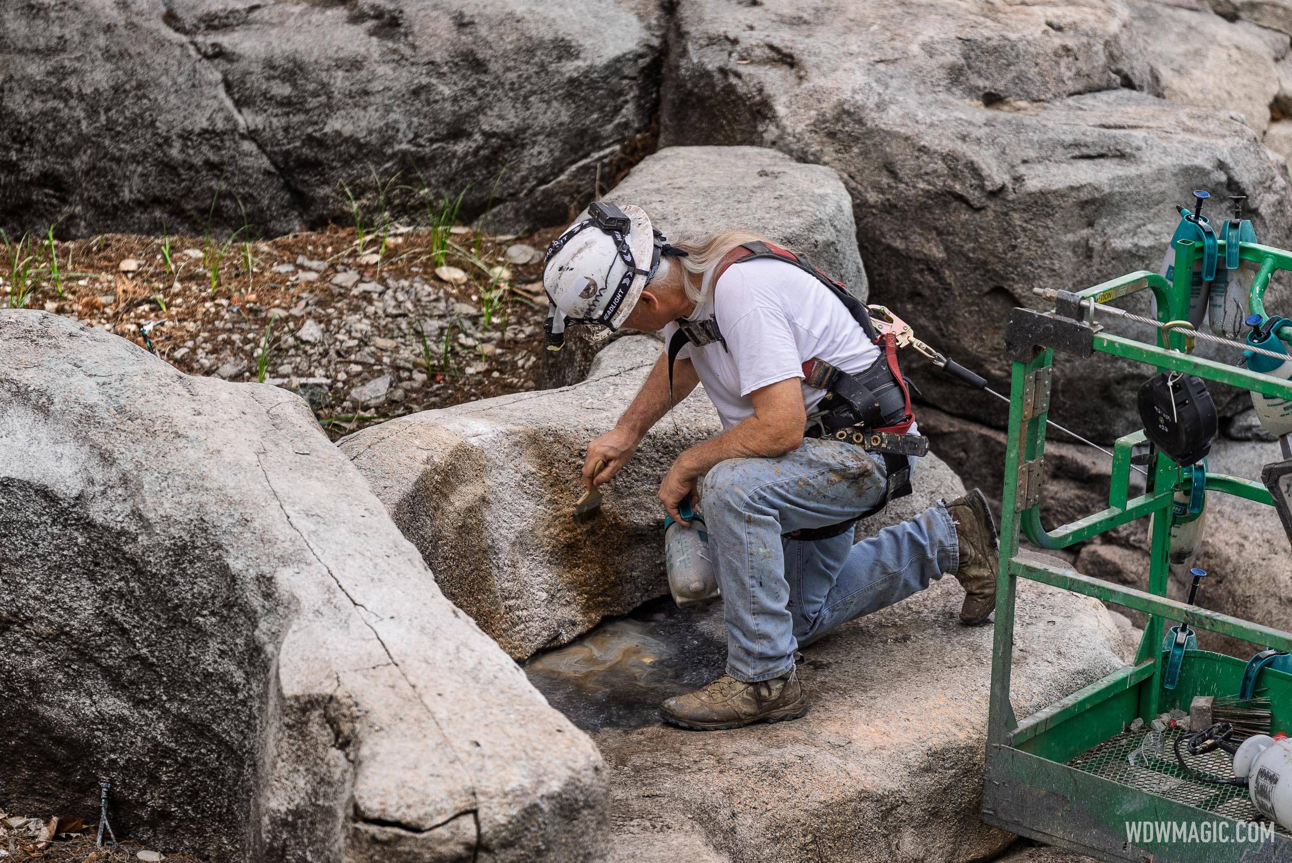 Cinderella Castle Rockwork Refinishing Progress