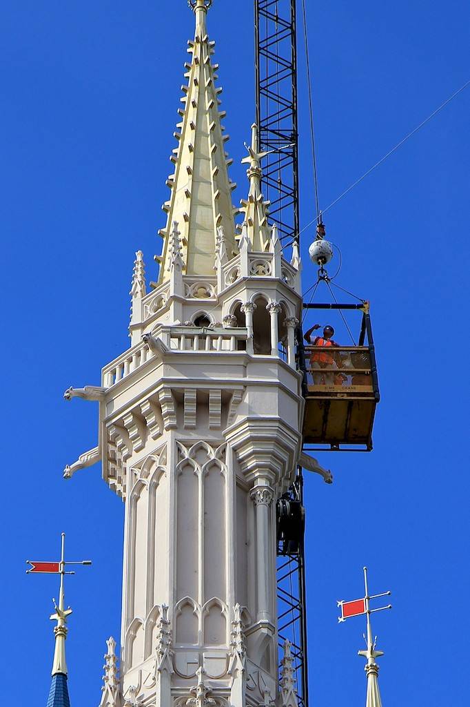 Cinderella Castle Dream Lights crane installation dates