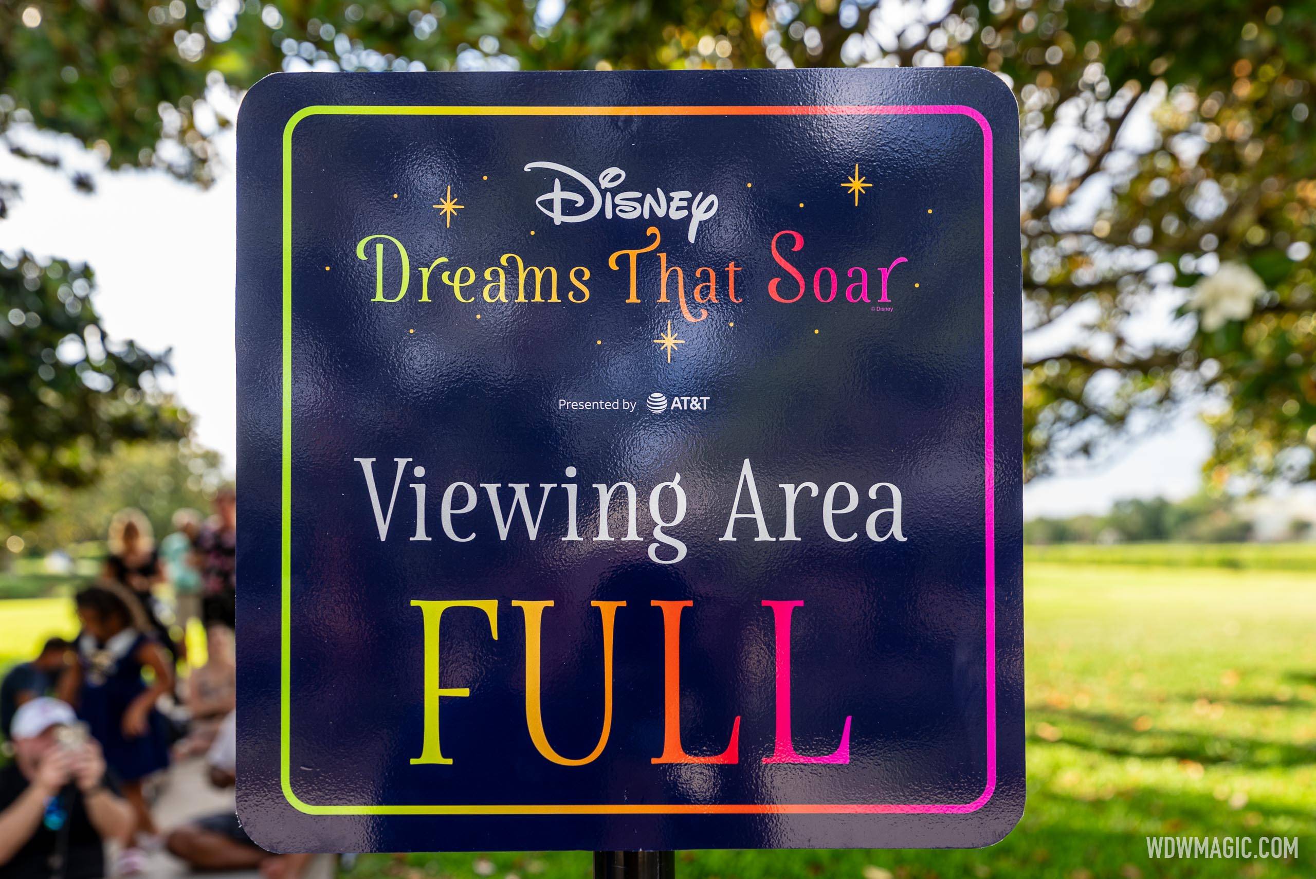 Disney Dreams That Soar viewing areas and queue