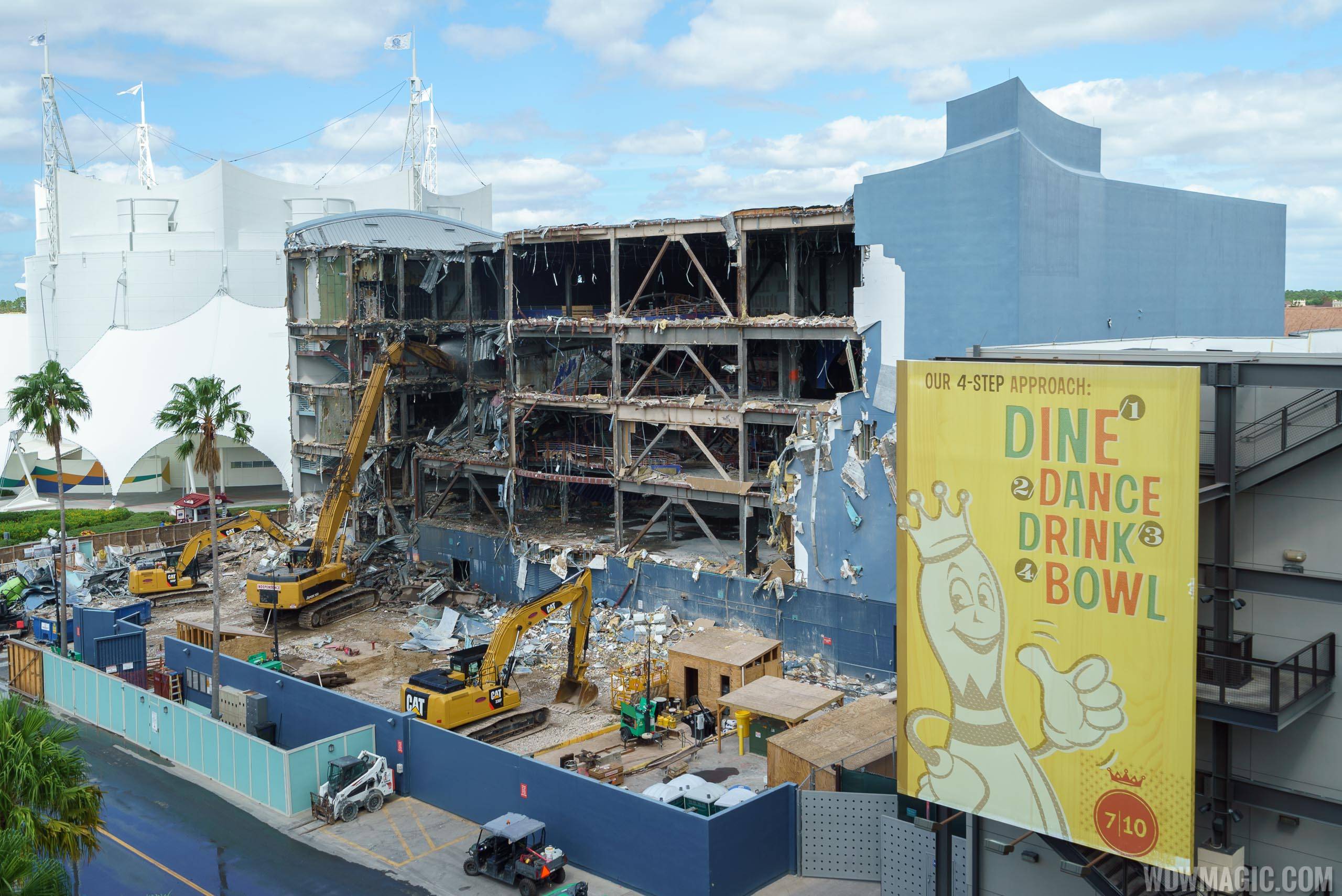 PHOTOS - Large scale demolition now in progress at the former Disney Quest