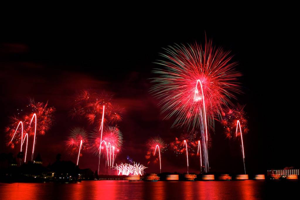 Perimeter launch pads in use for the Magic Kingdom's Disney's Celebrate America! - A Fourth of July Concert in the Sky