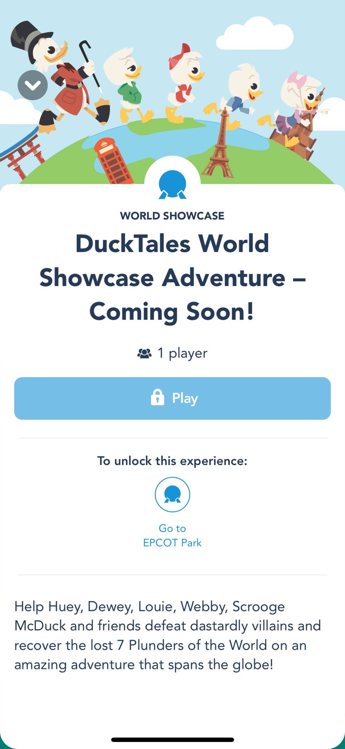 Disney's DuckTales World Showcase Adventure on Play Disney app