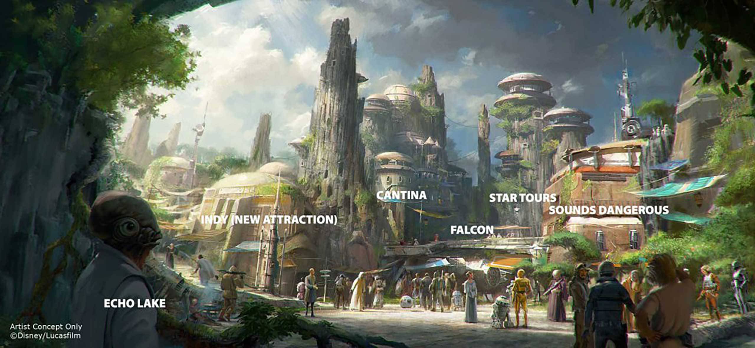 Possible attraction layout in Star Wars Land at Disney's Hollywood Studios. By Ignohippo.