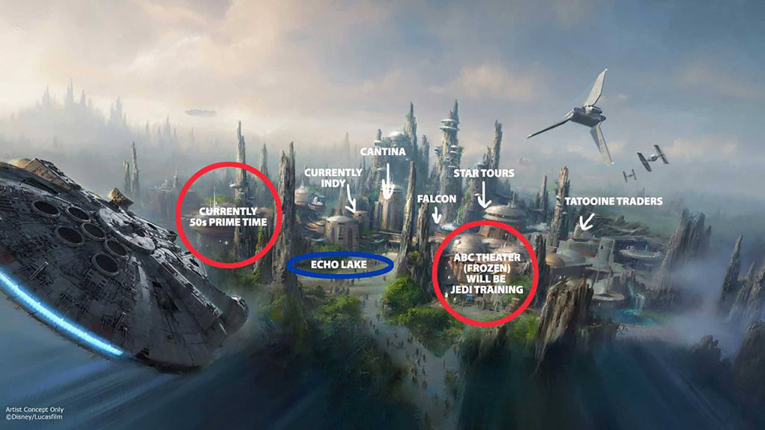 Star Wars Land and Toy Story Land possible locations