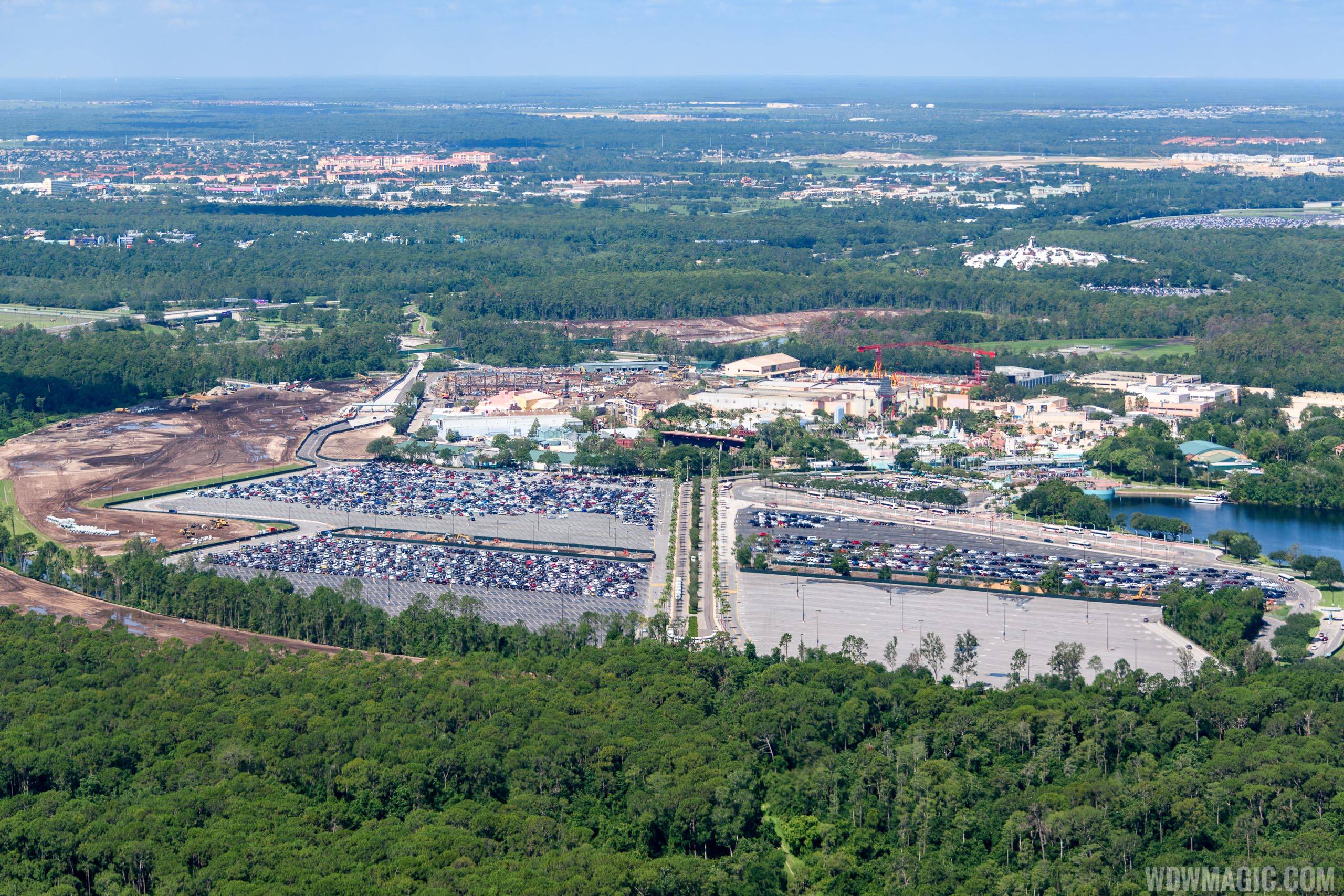 Overview of the parking lot space expansion at Disney's Hollywood Studios