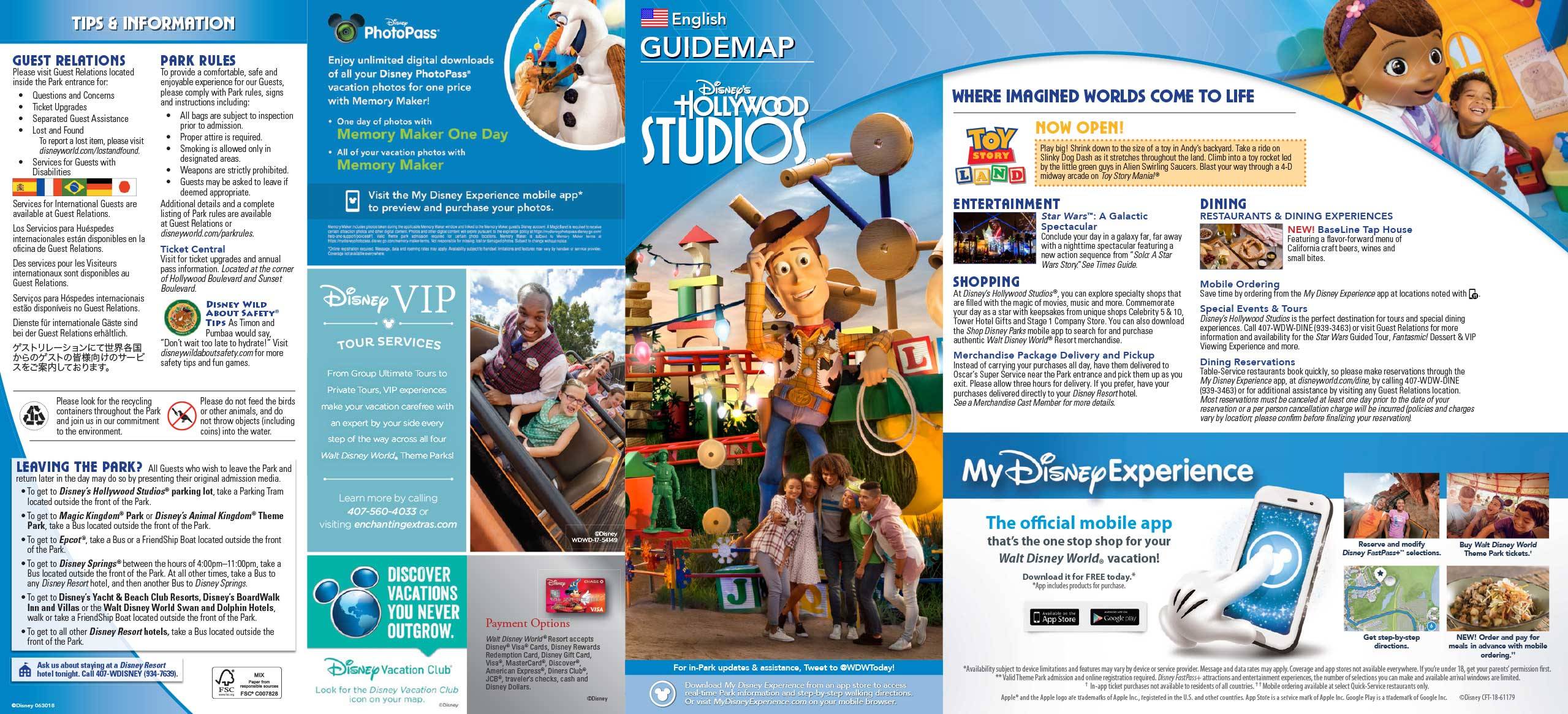 New Guide Map for Disney's Hollywood Studios with Toy Story Land