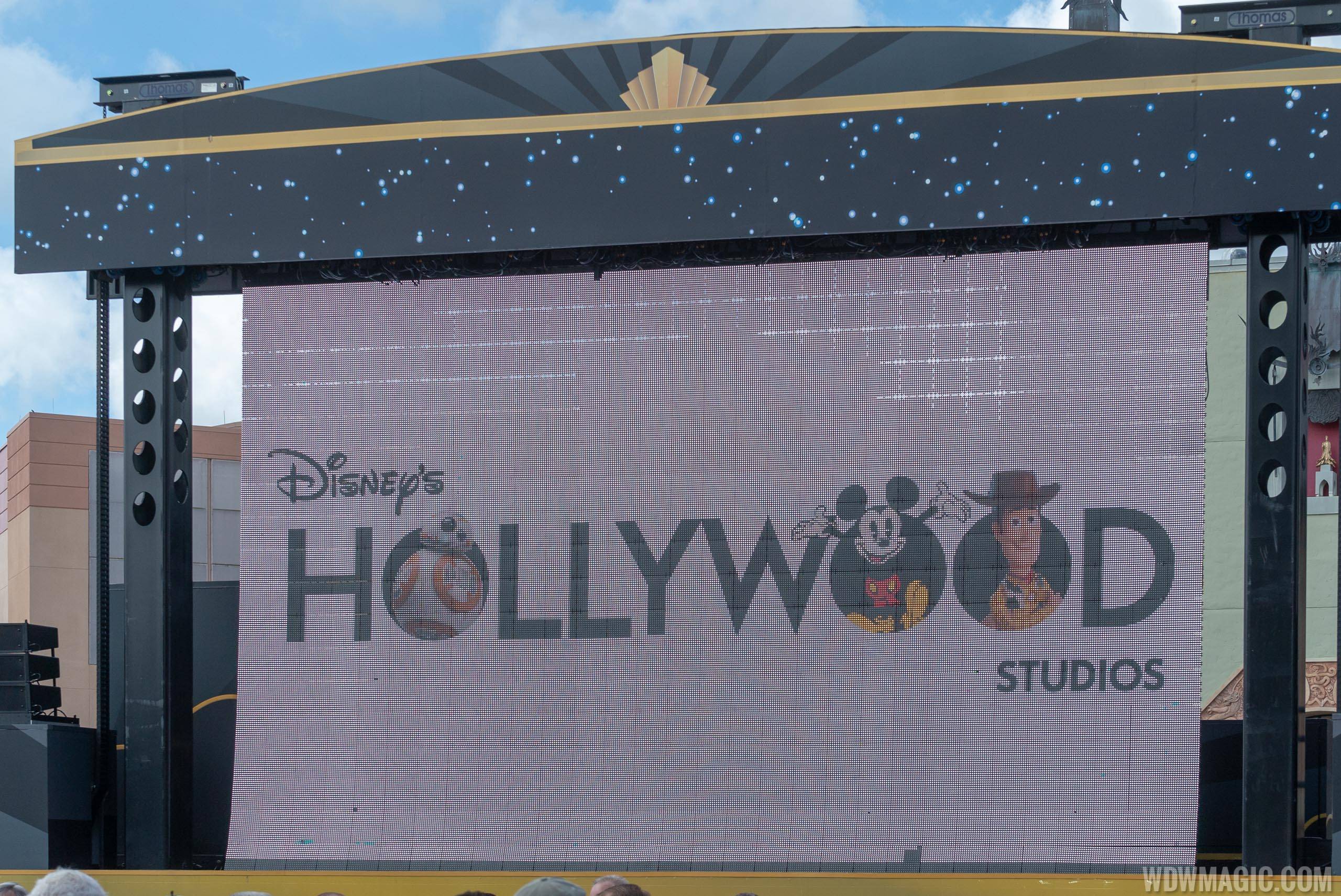 New logo for Disney's Hollywood Studios on-screen during the 30th anniversary moment today