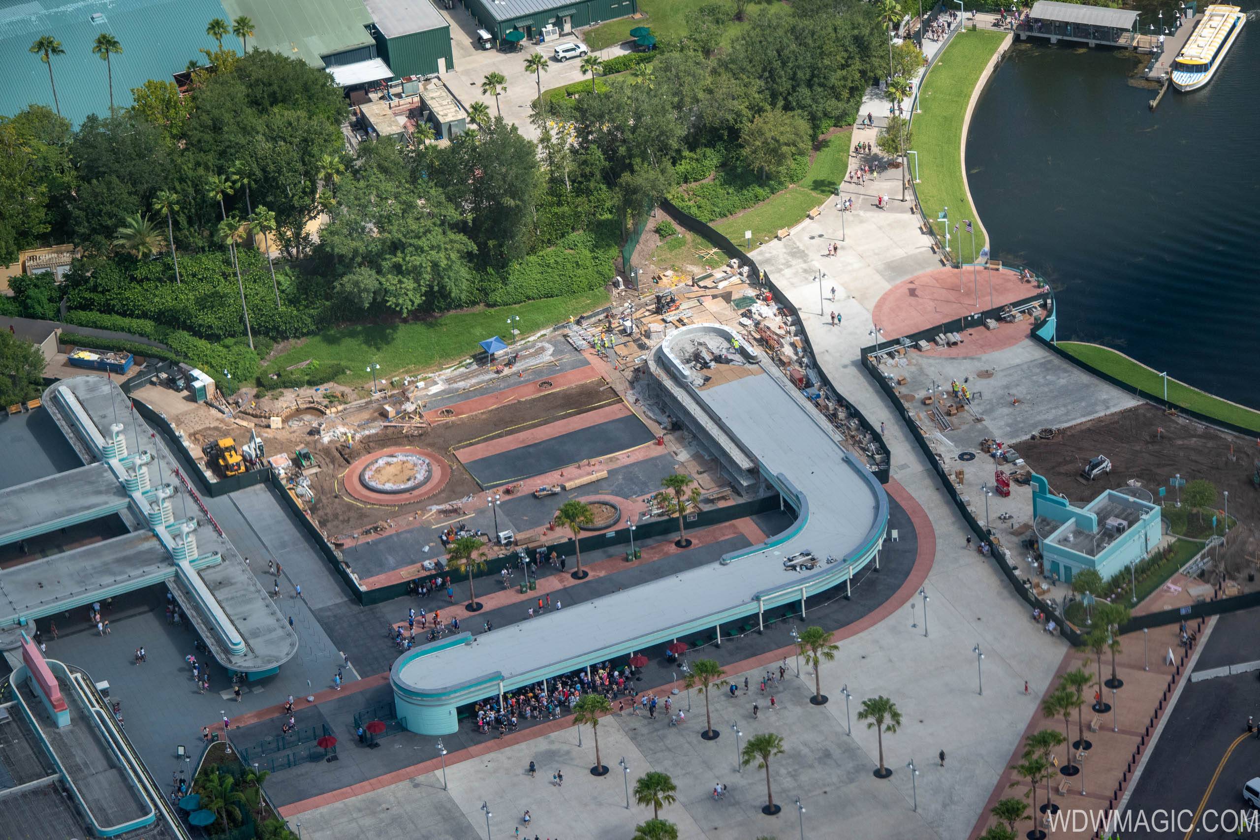 Disney's Hollywood Studios main entrance construction from the air - July 2019