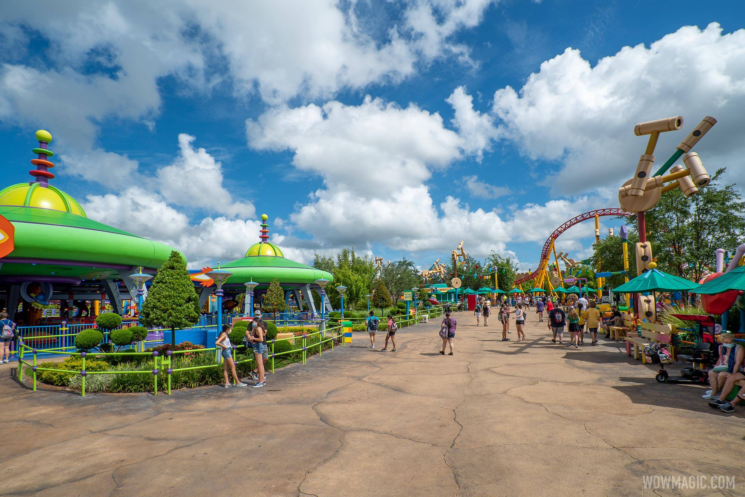 Toy Story Land still feels the most busy with physical distancing
