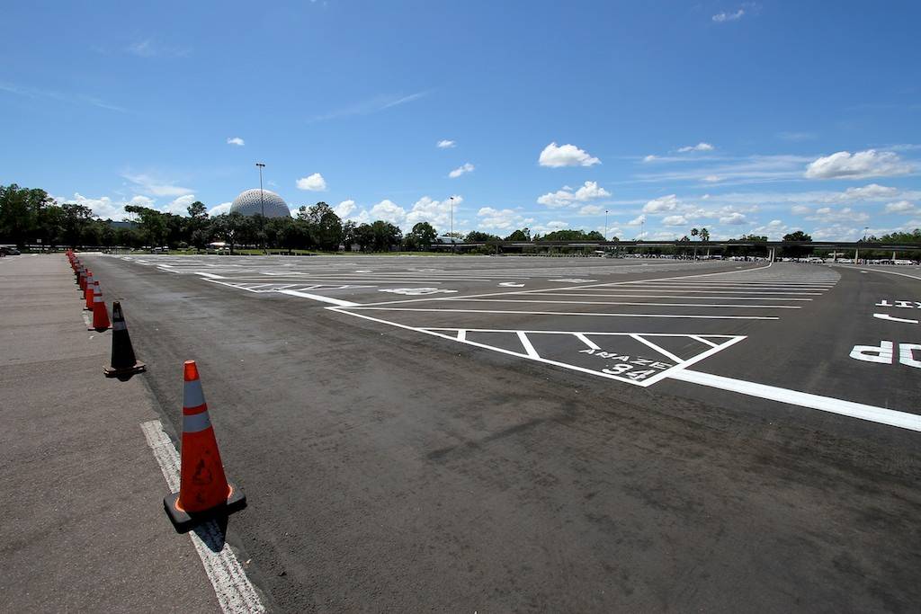 PHOTOS - Epcot's parking lots being resurfaced