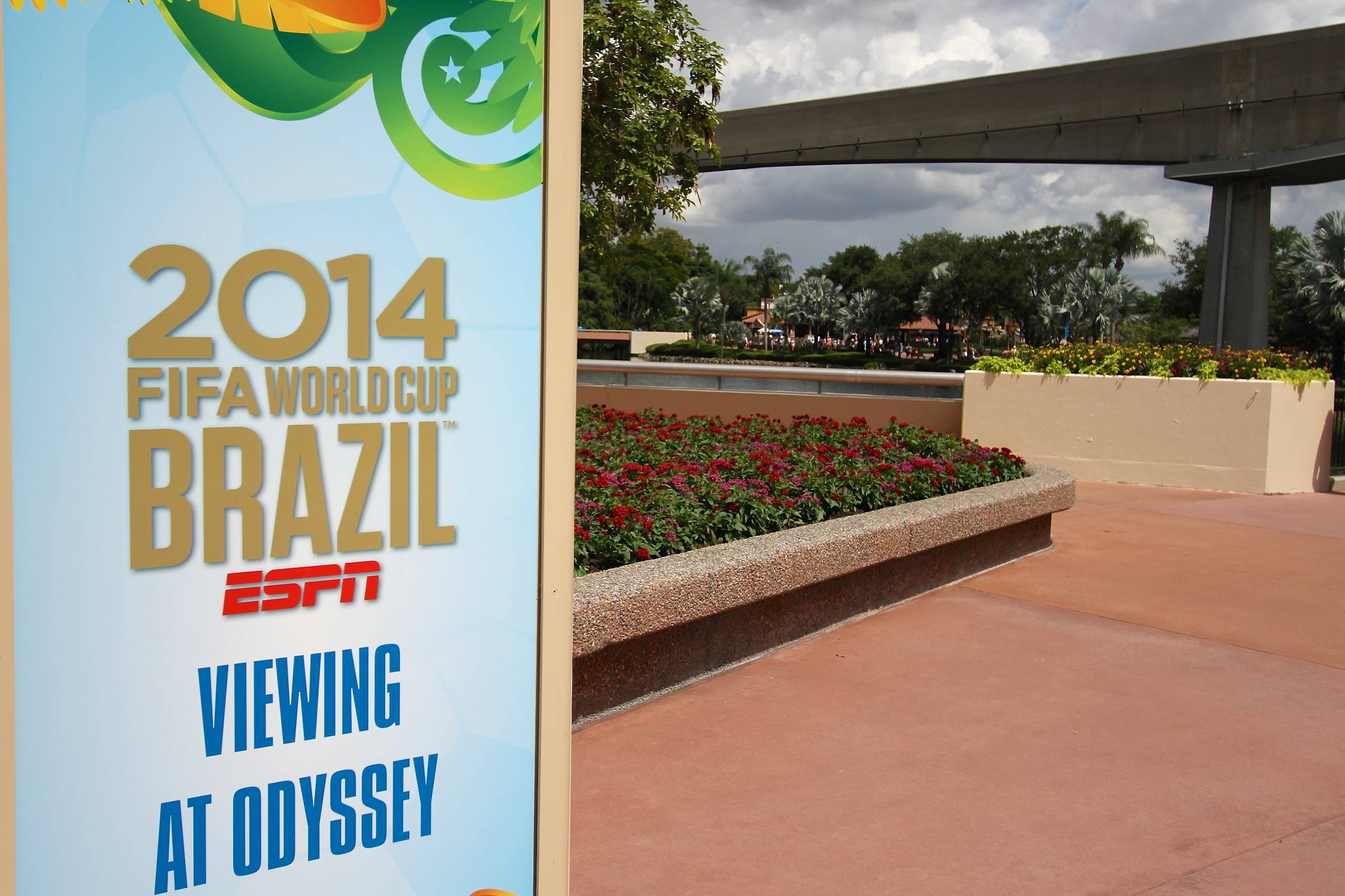 2014 FIFA World Cup at Epcot - Odyssey Viewing area sign