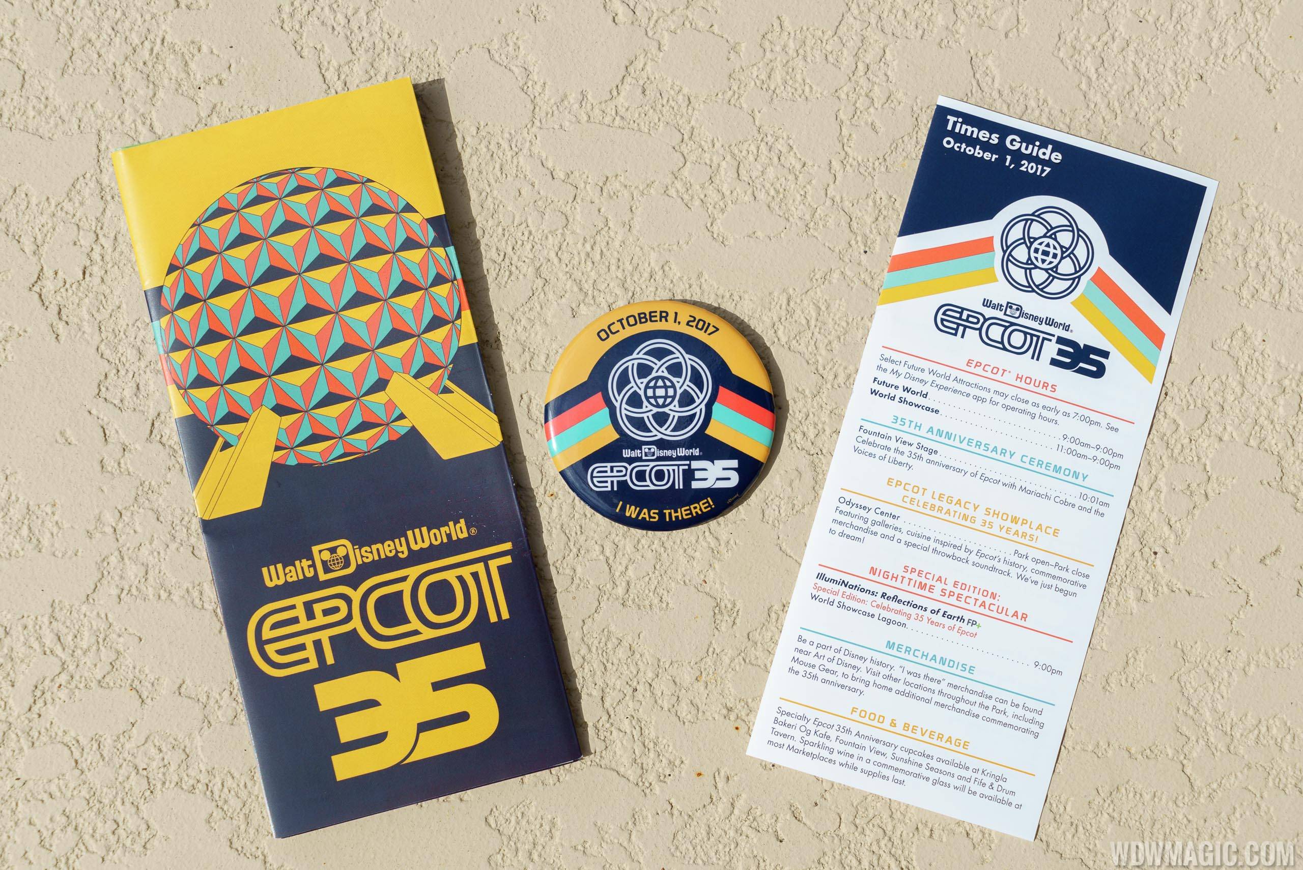 Epcot 35 Guide Map and Button