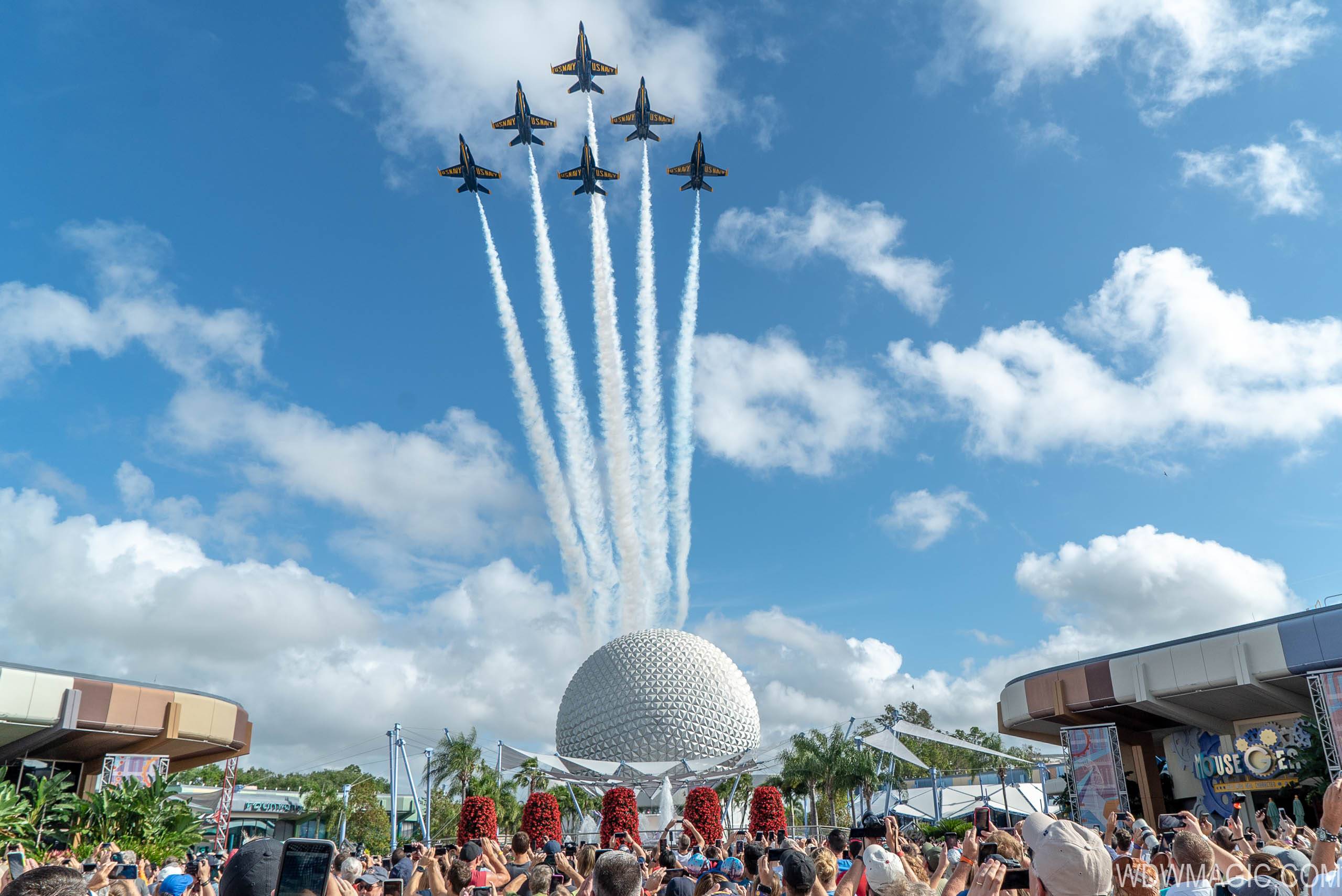 Blue Angels flyover of Epcot