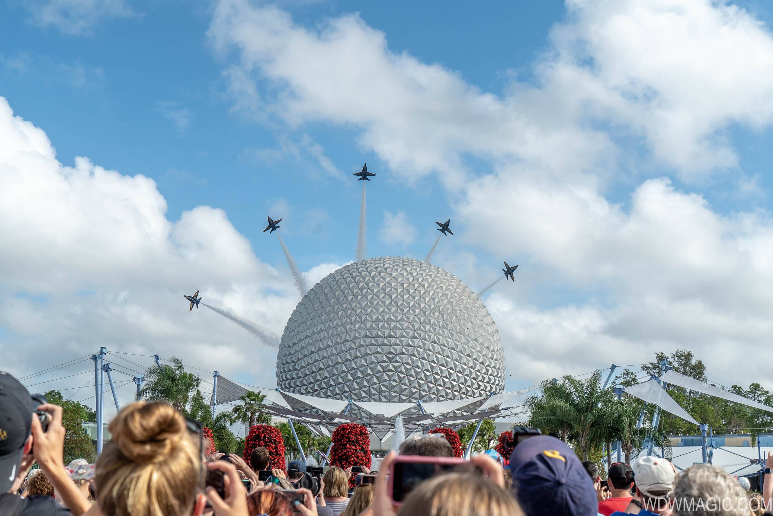 Blue Angels flyover of Epcot