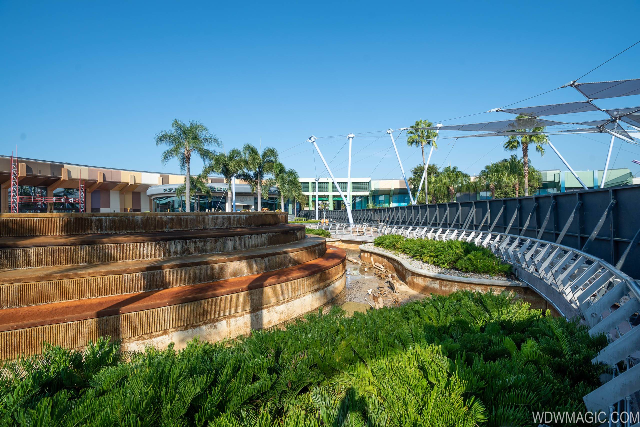 PHOTOS - Fountain of Nations, Starbucks, Club Cool and the original Character Spot now behind construction walls