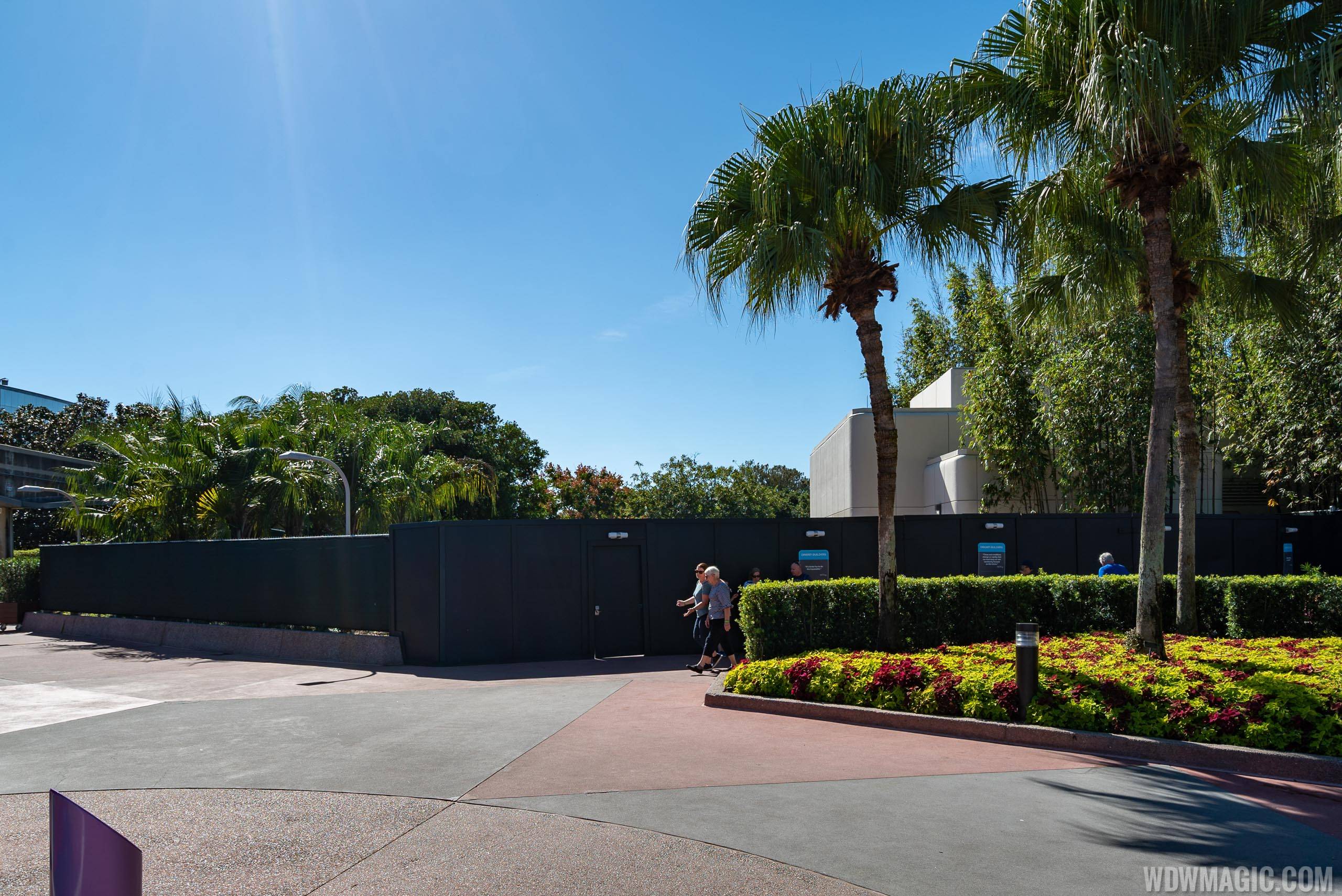 PHOTOS - More walls go up in Epcot's Future World East with Test Track restrooms now closed