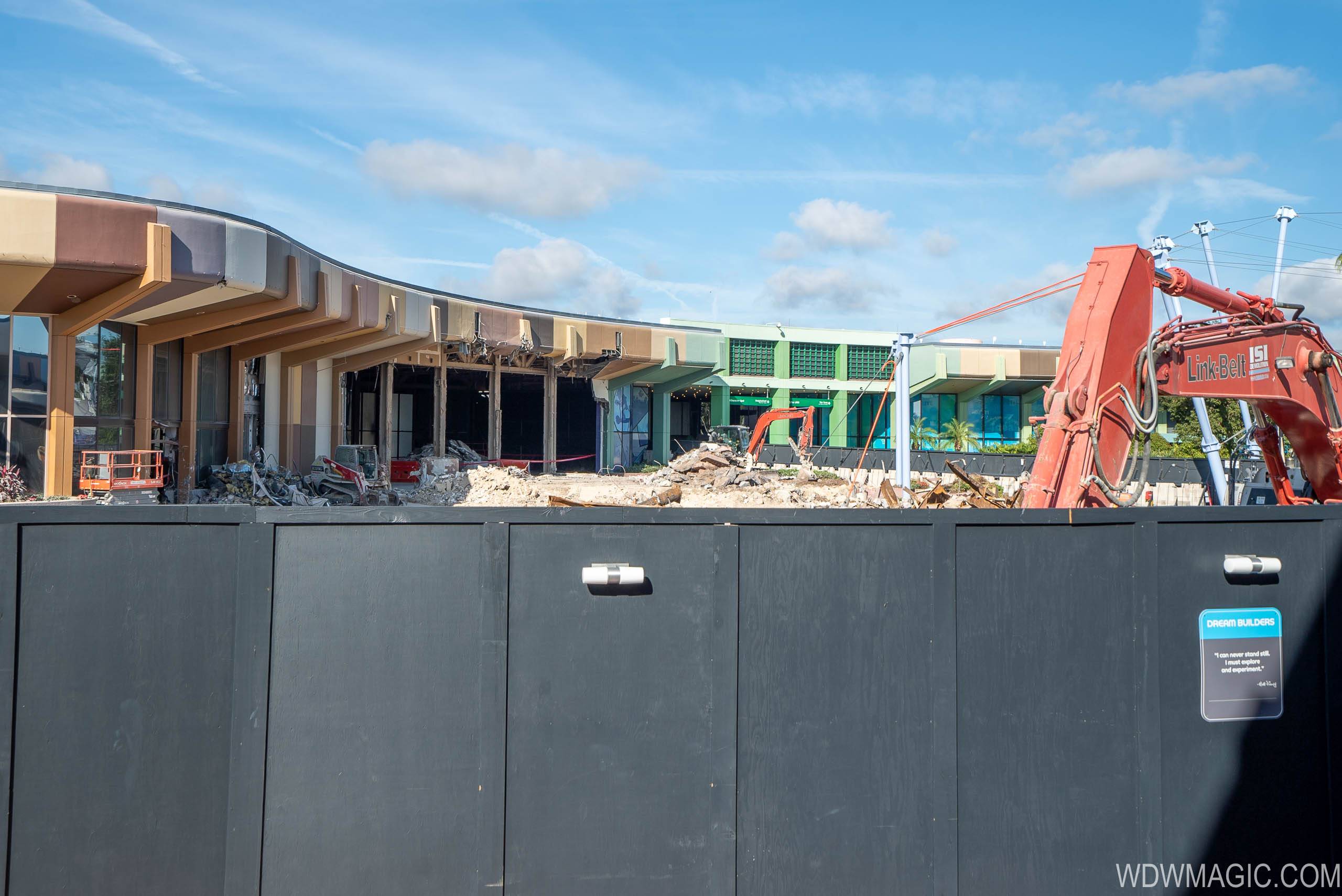 PHOTOS - Demolition gets underway on the core of Communicore West at Epcot