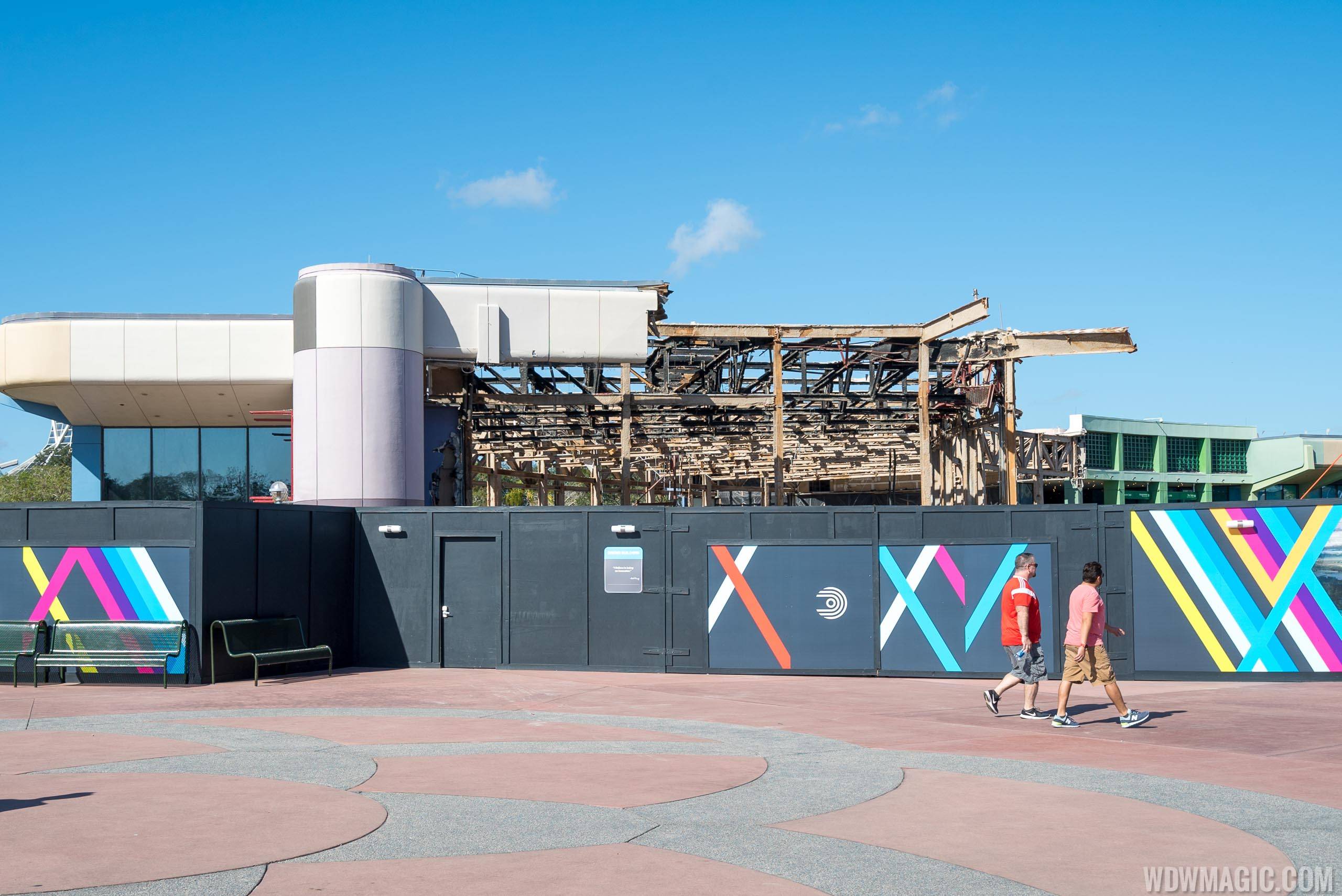 Epcot Future World West Demolition and Construction Walls - December 17 2019