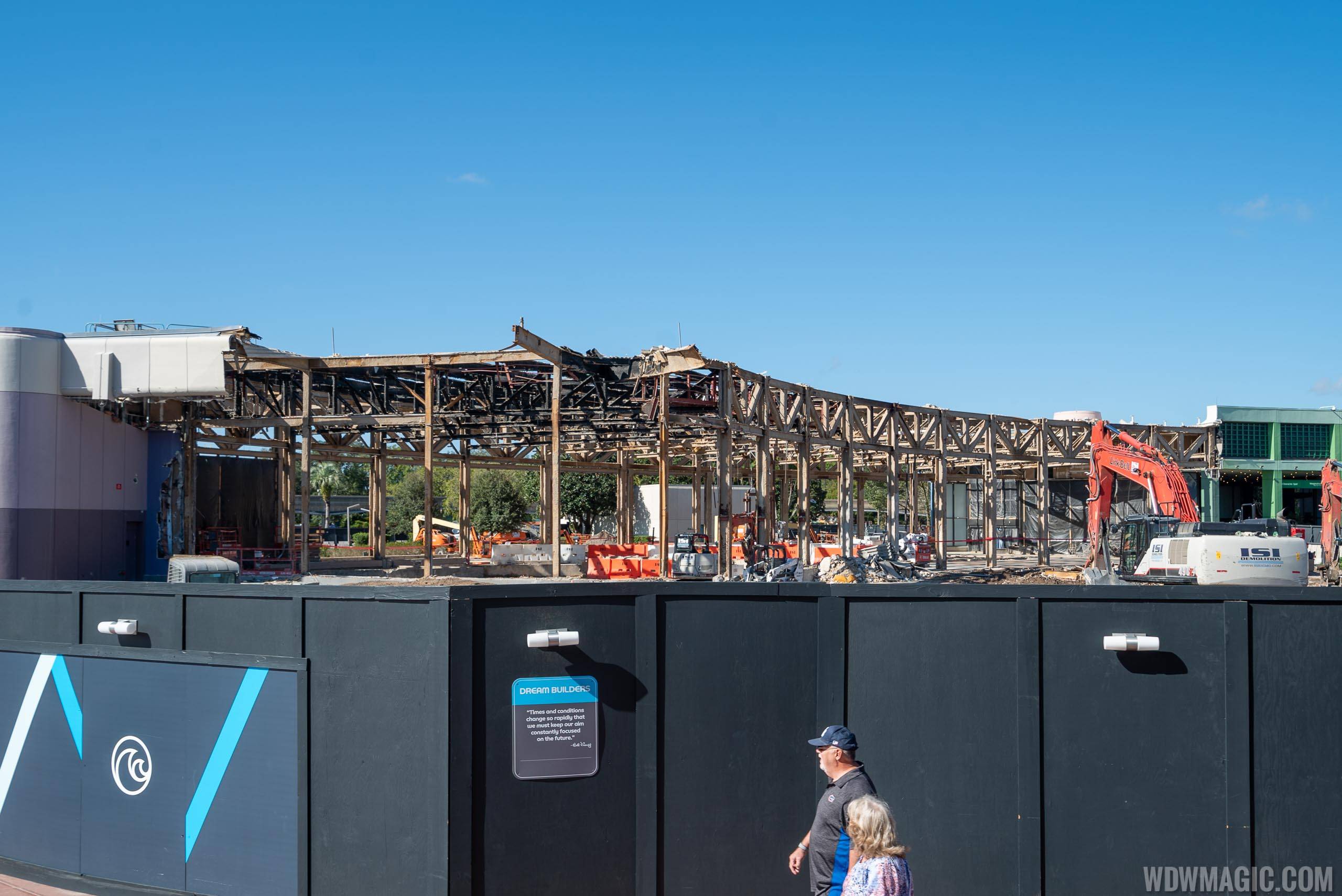 Epcot Future World West Demolition and Construction Walls - December 17 2019