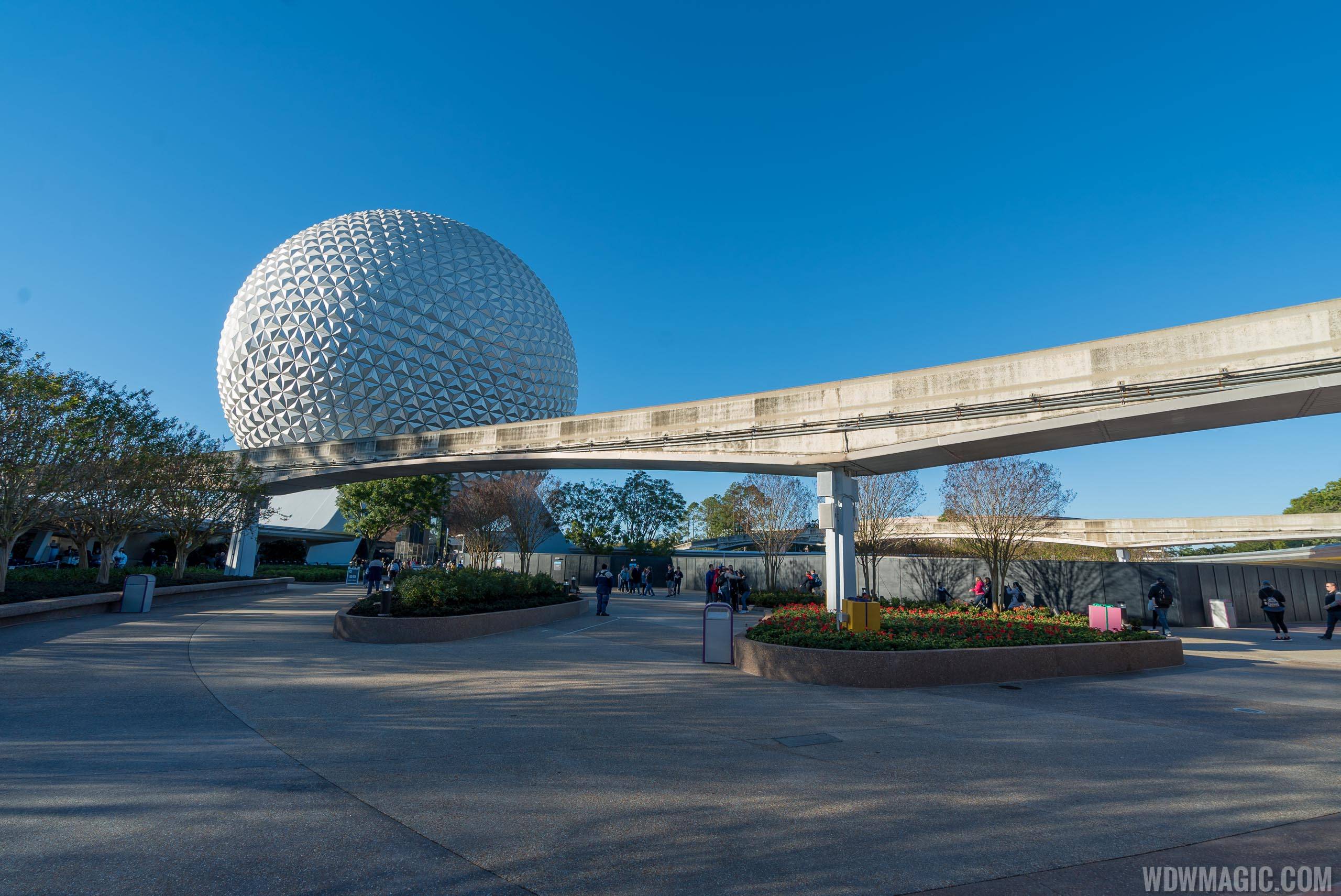 Epcot central area construction - January 2020