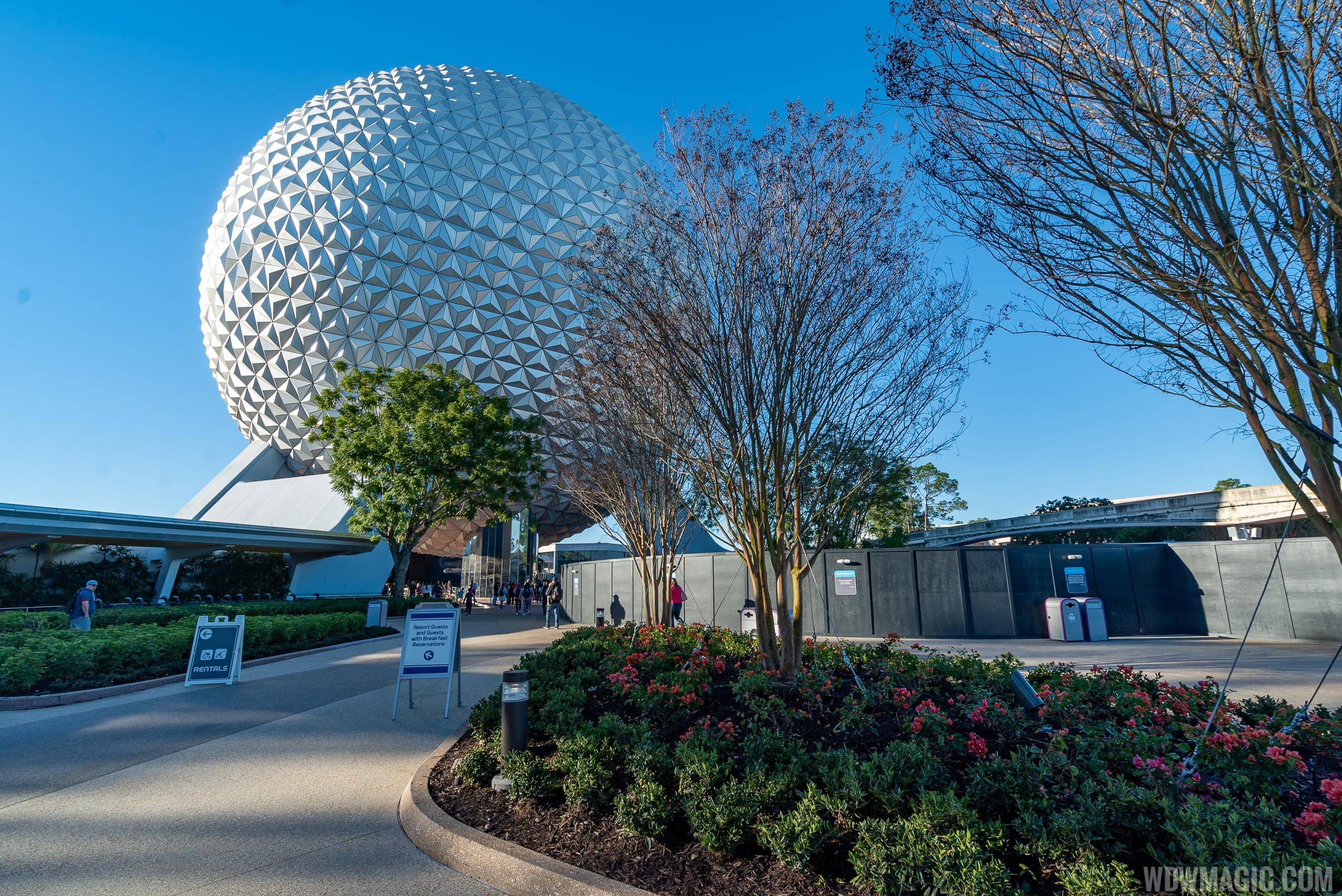 Epcot central area construction - January 2020