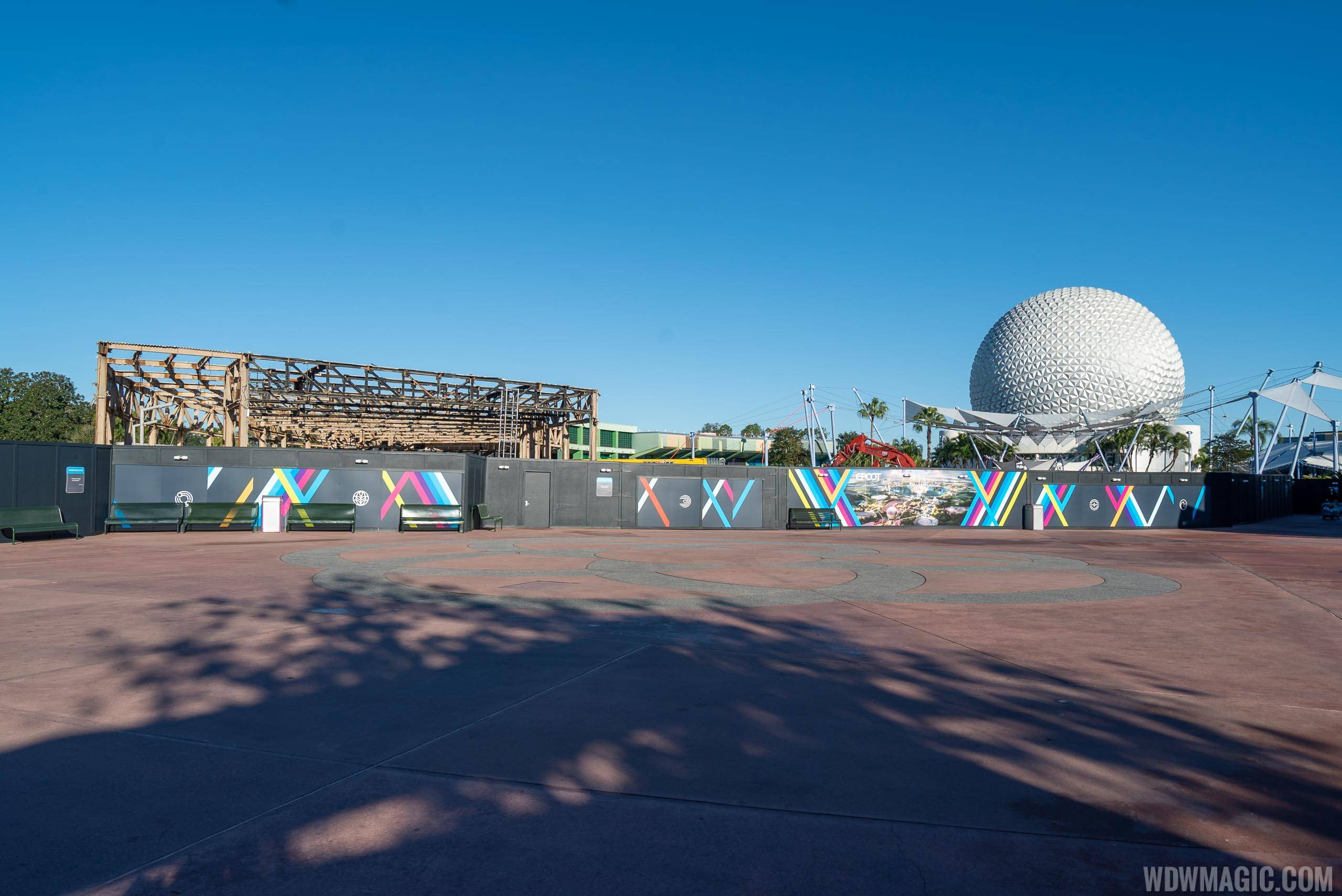 Epcot Future World West Demolition and Construction Walls - January 6 2020