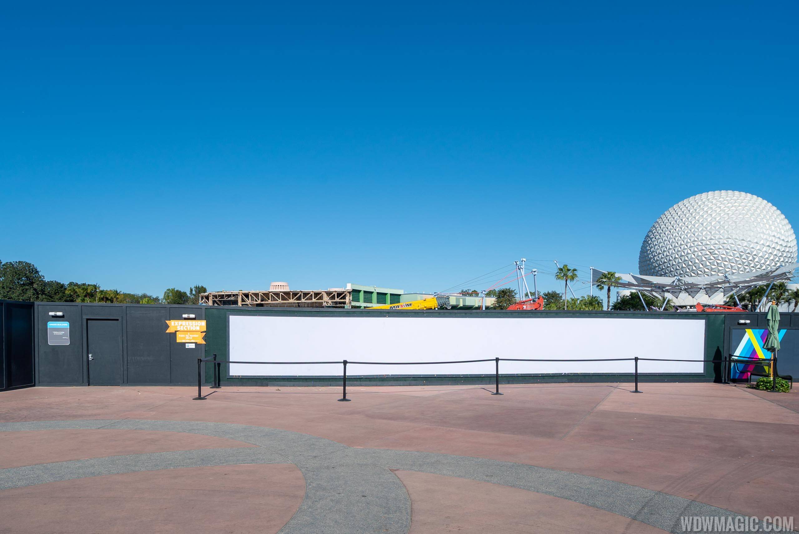 Epcot Future World West Demolition and Construction Walls - January 21 2020