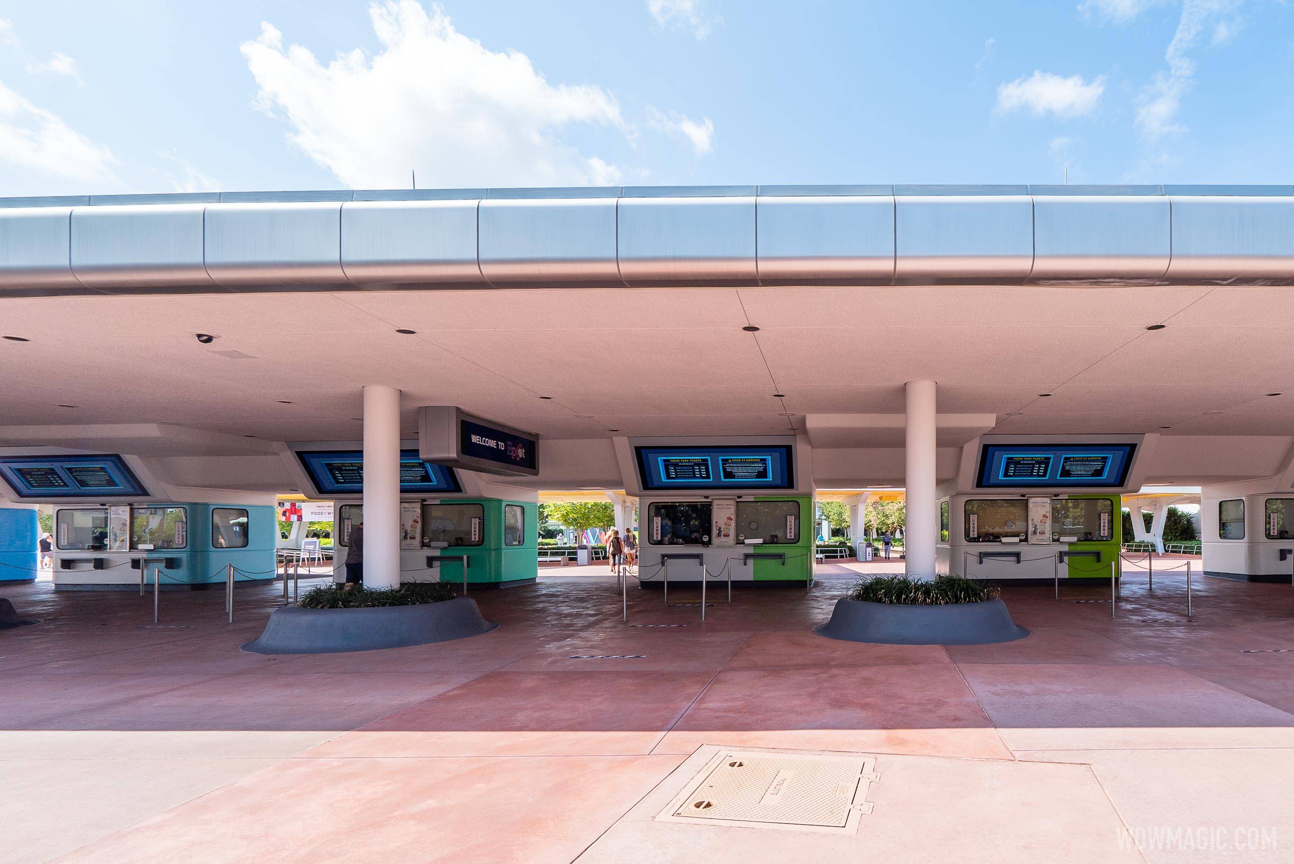 PHOTOS - New color scheme for EPCOT's main entrance ticket plaza