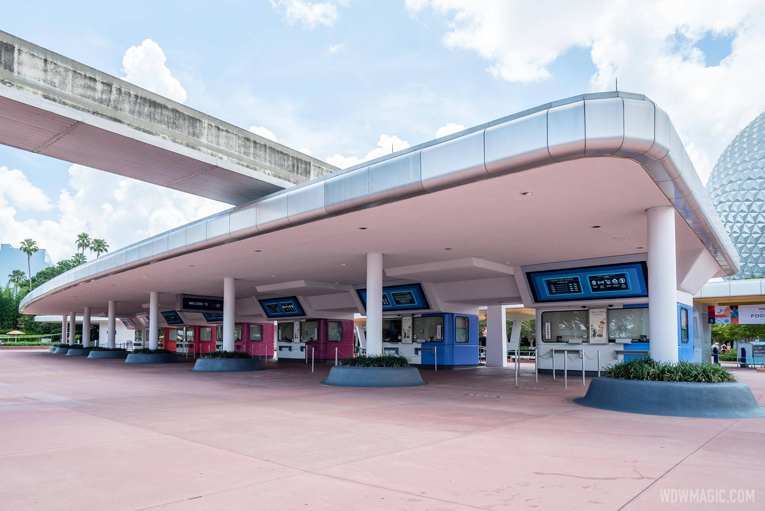 EPCOT new color ticket booths