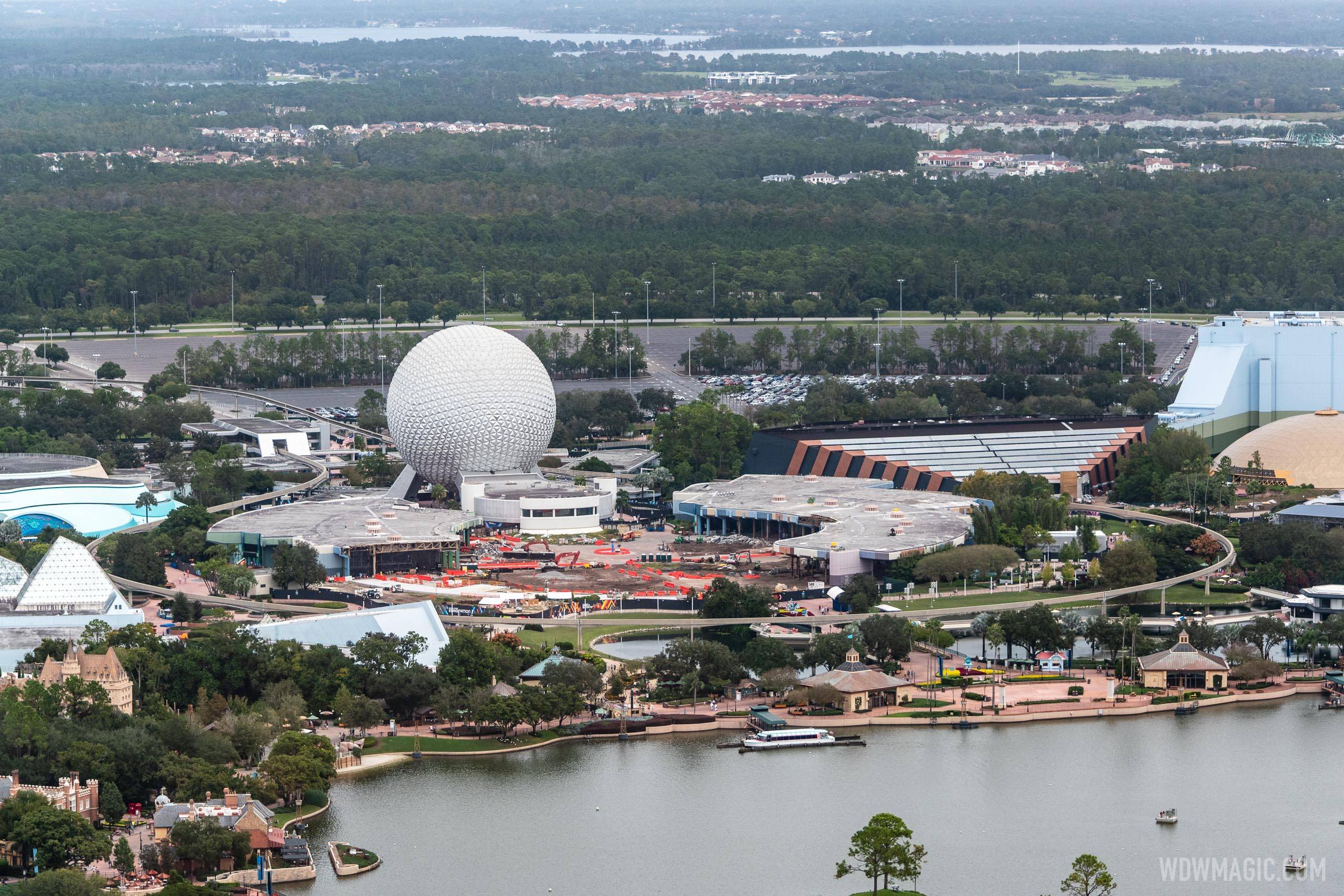 PHOTOS - Aerial views of the EPCOT central spine demolition