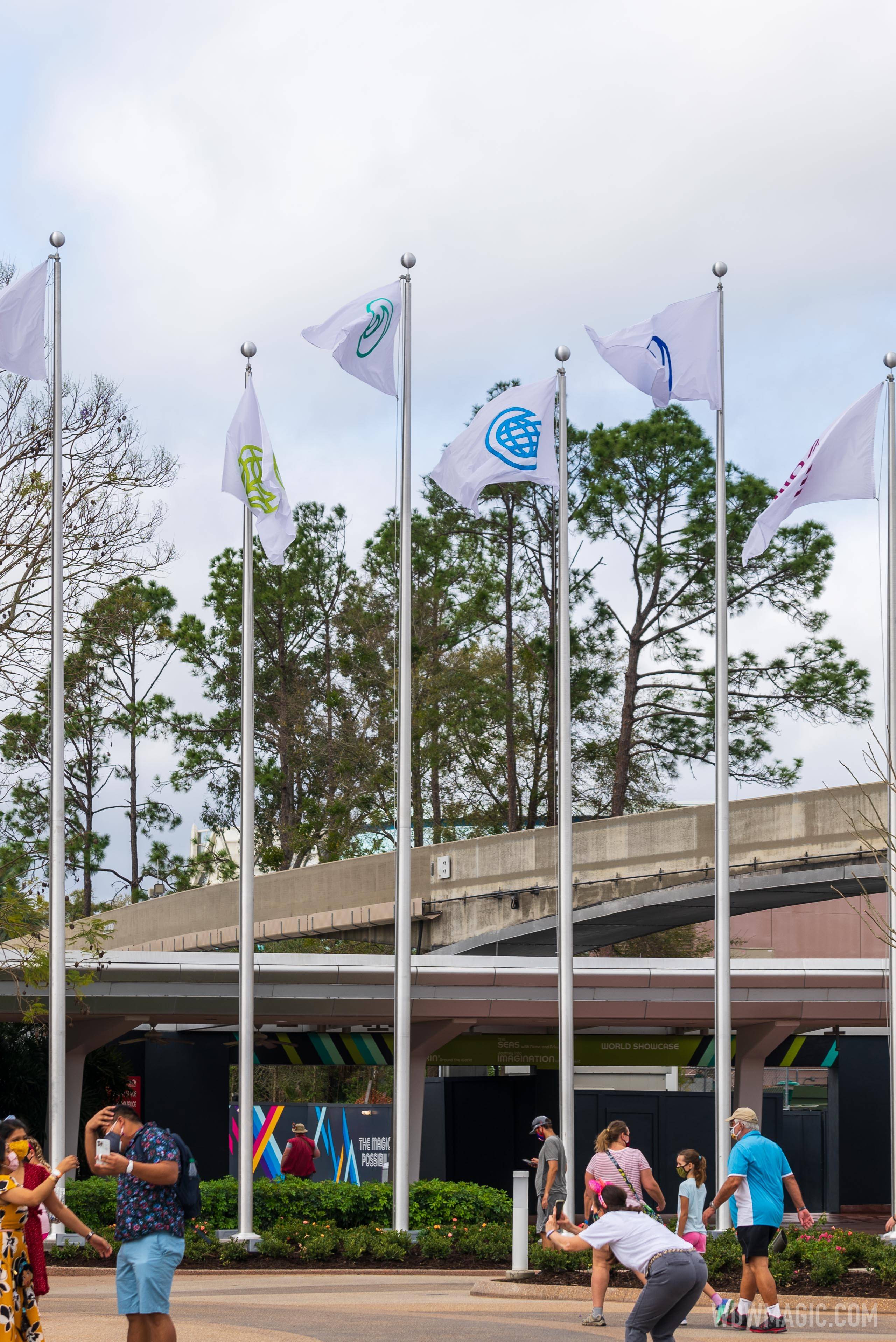 EPCOT main entrance flags
