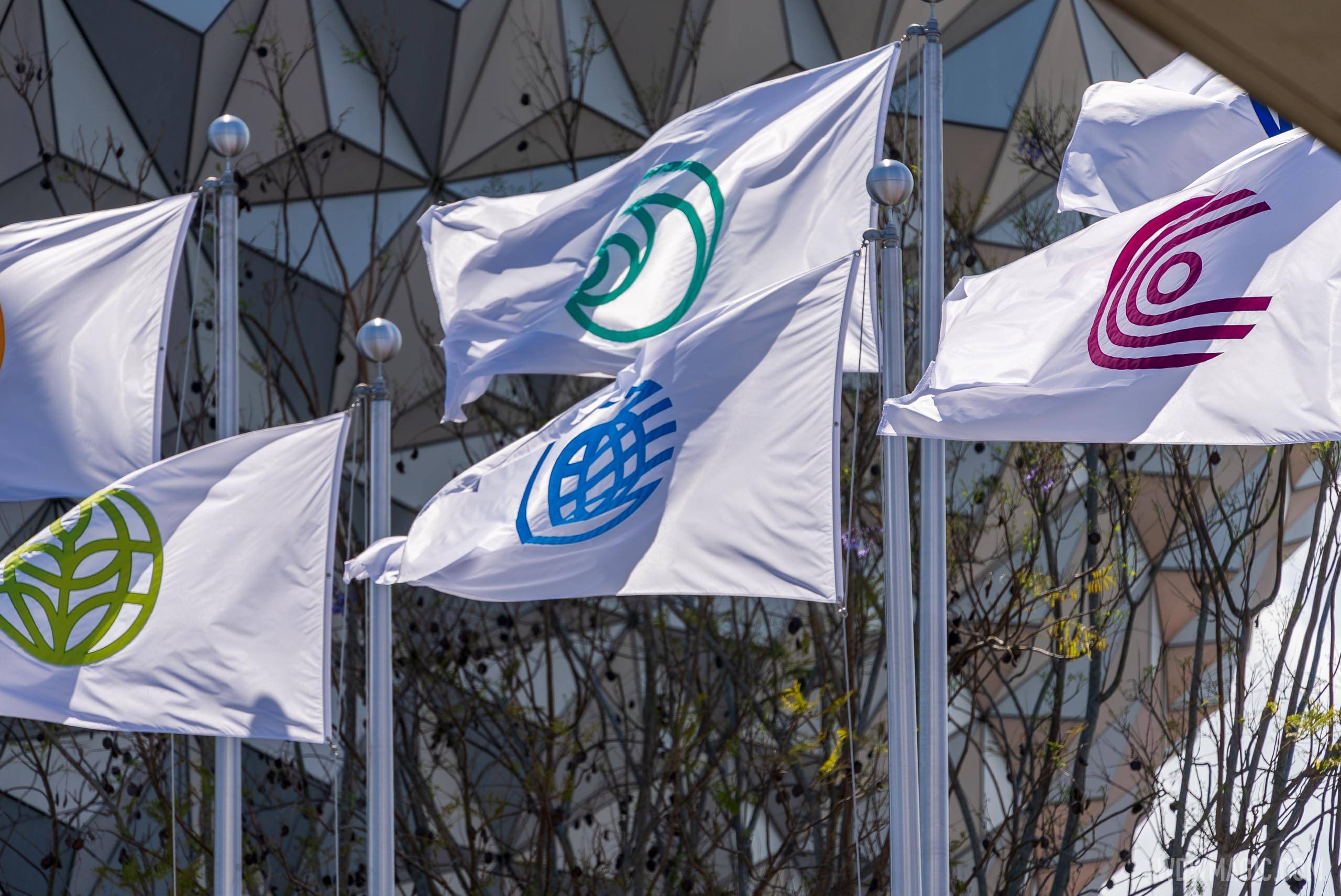 EPCOT main entrance flags