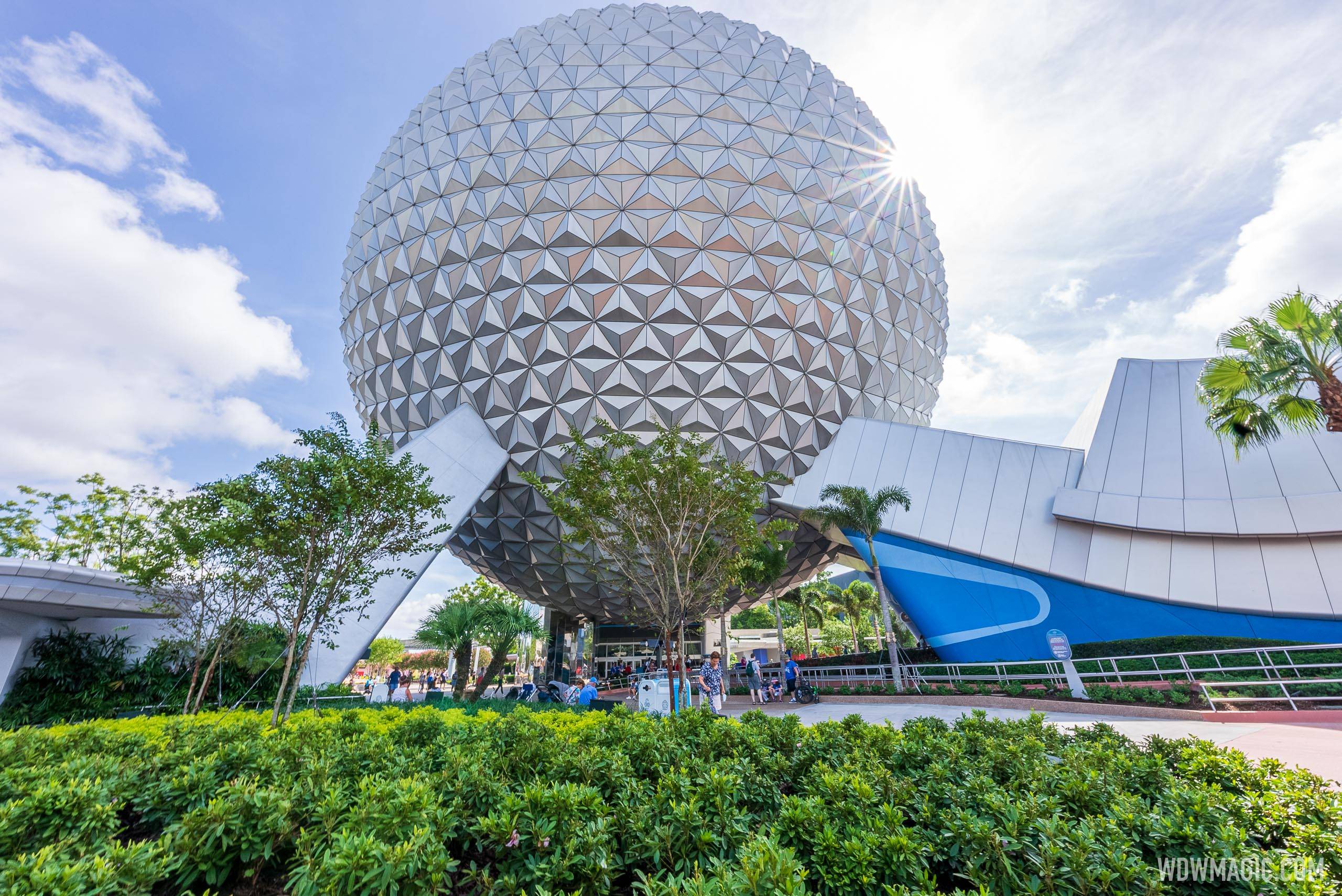 New landscaping around Spaceship Earth - August 2021