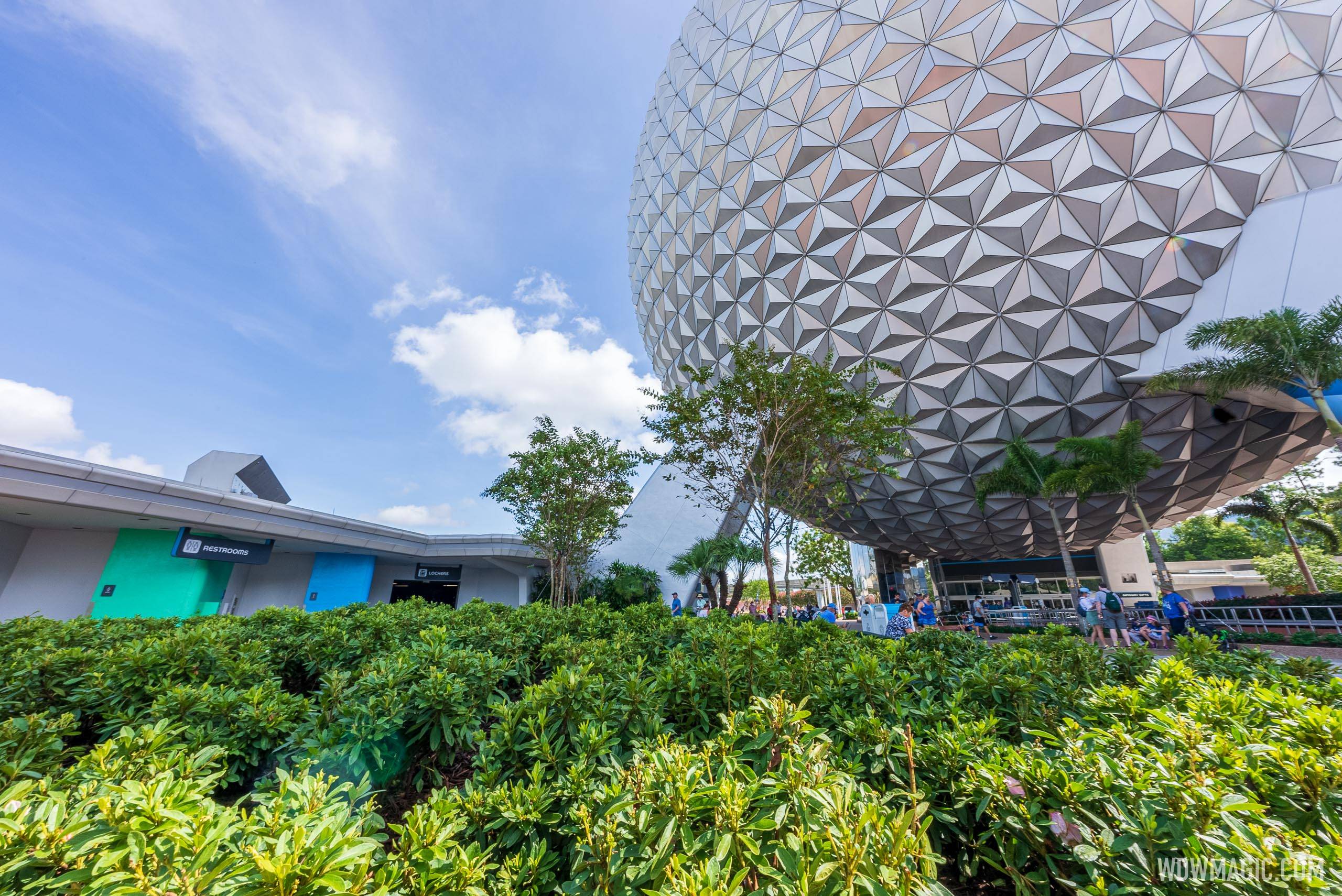New landscaping around Spaceship Earth - August 2021
