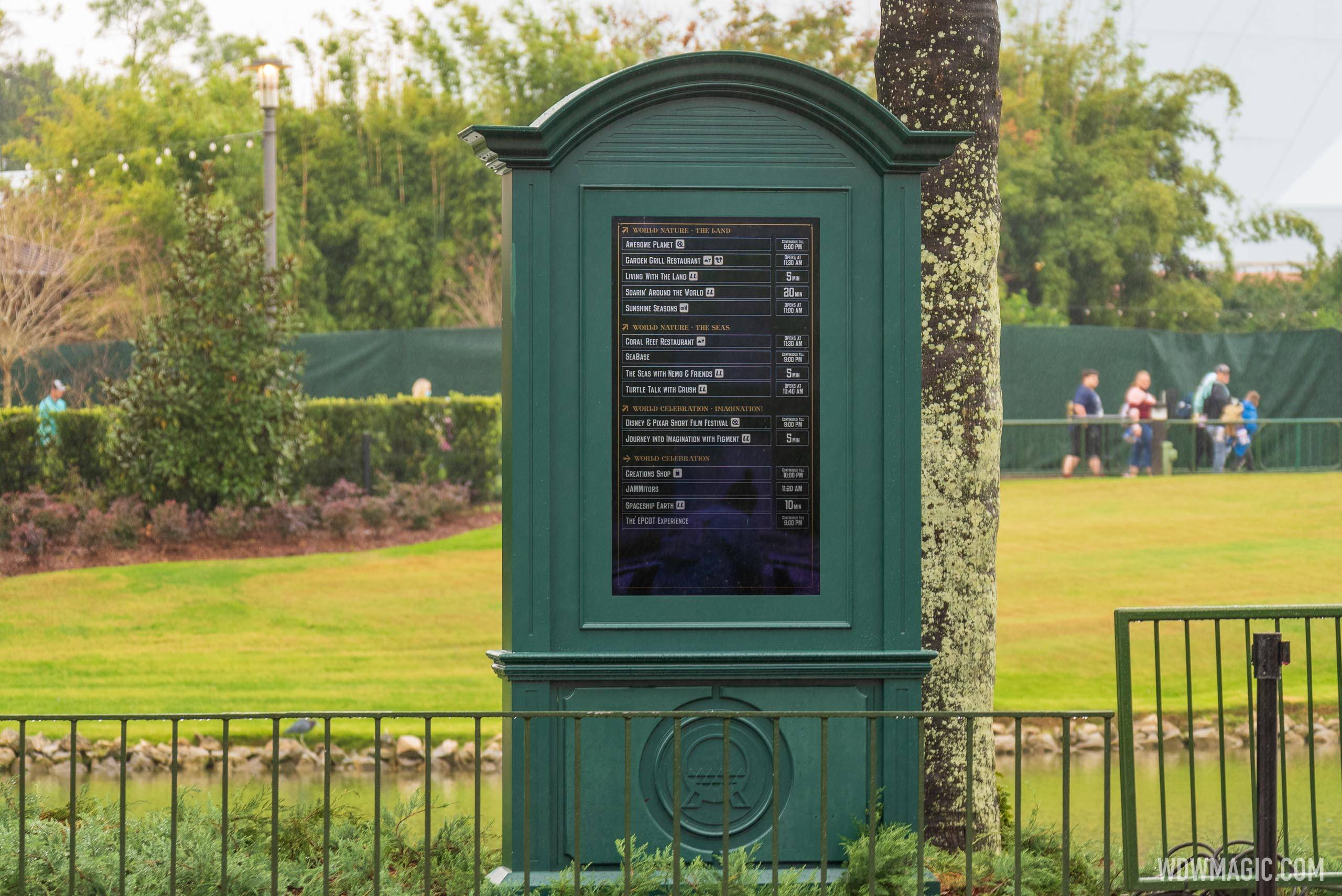 Themed Digital Tip Boards around EPCOT
