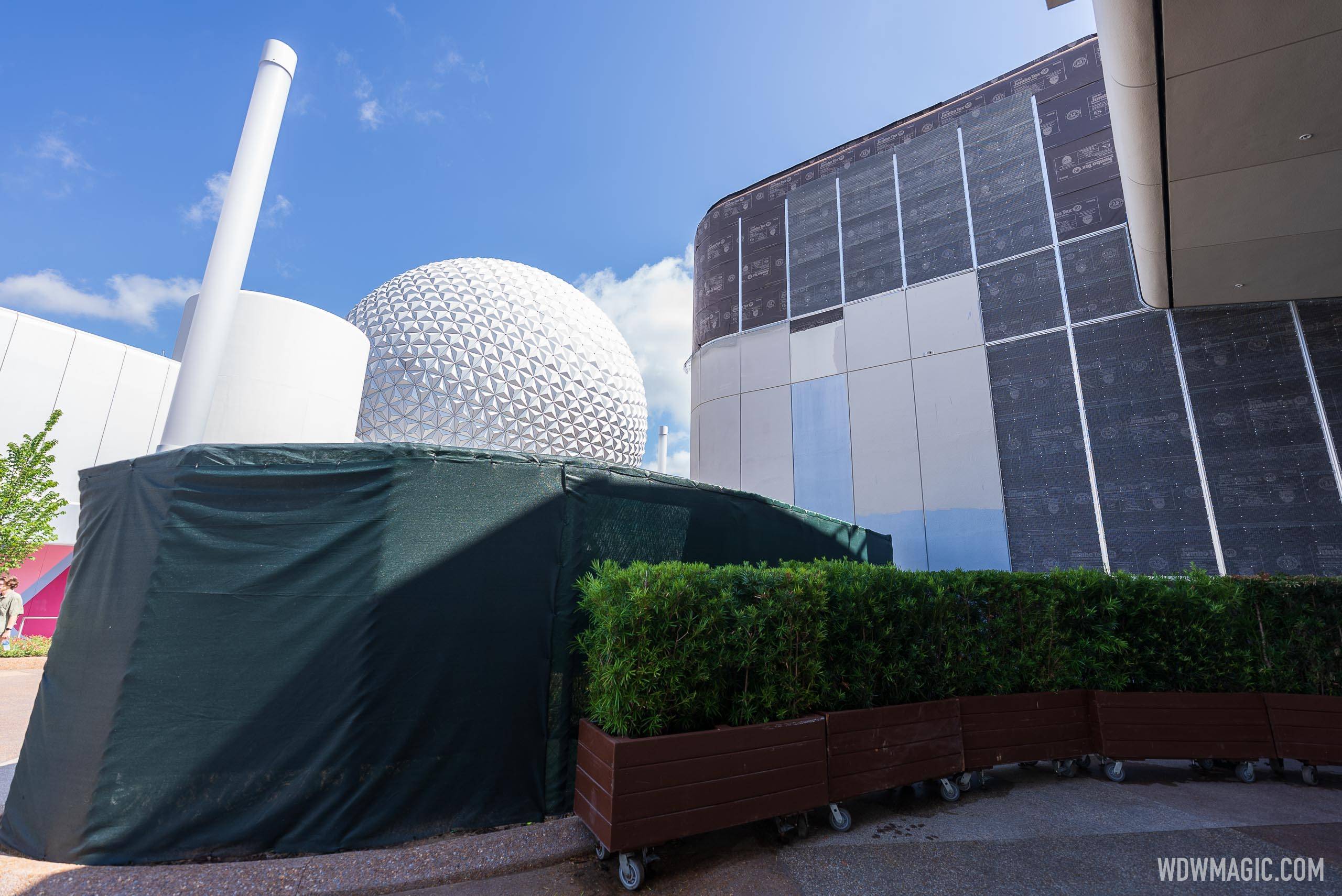 Updated EPCOT Guest Relations sign and exterior - May 16 2022