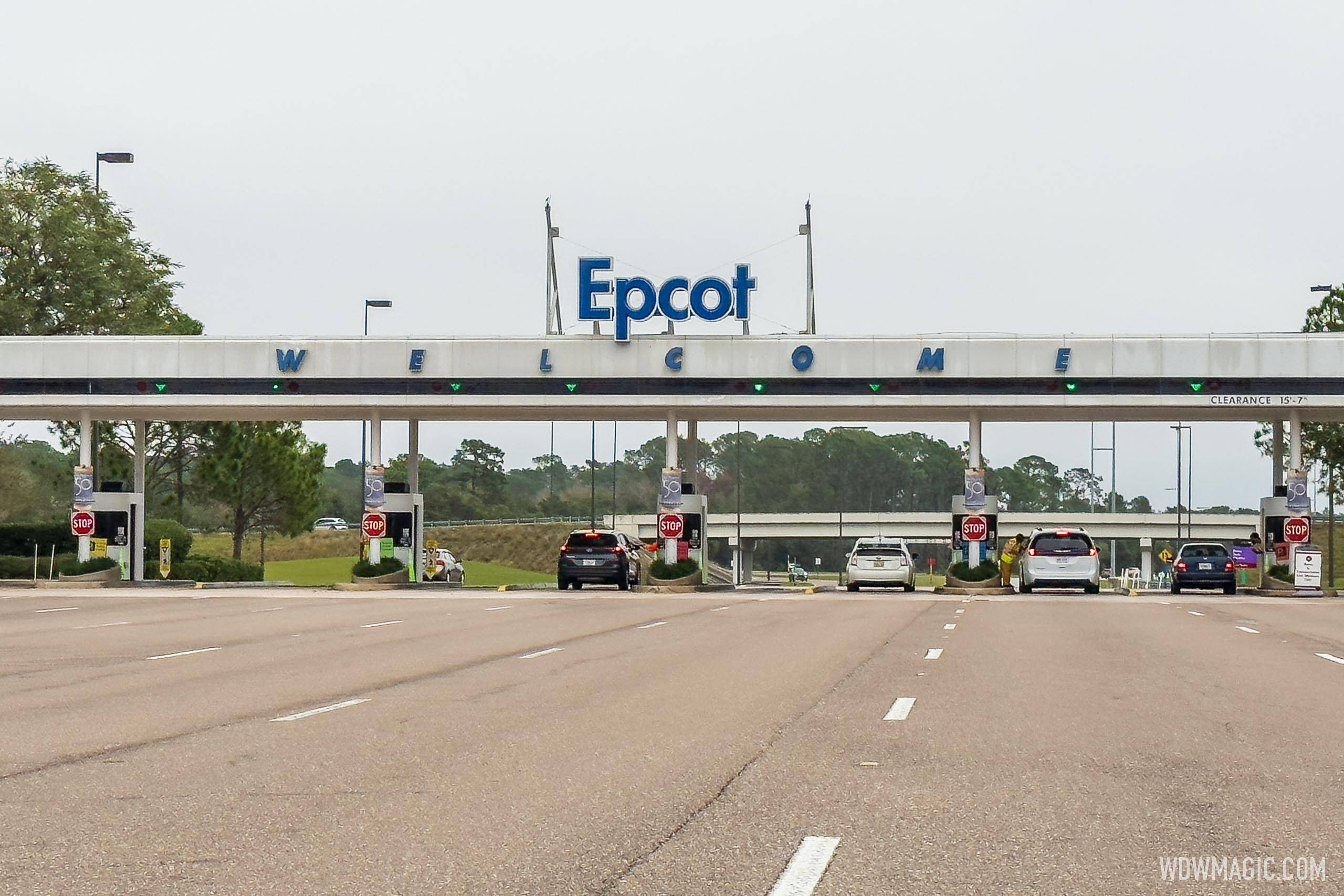 The previous EPCOT auto plaza signage