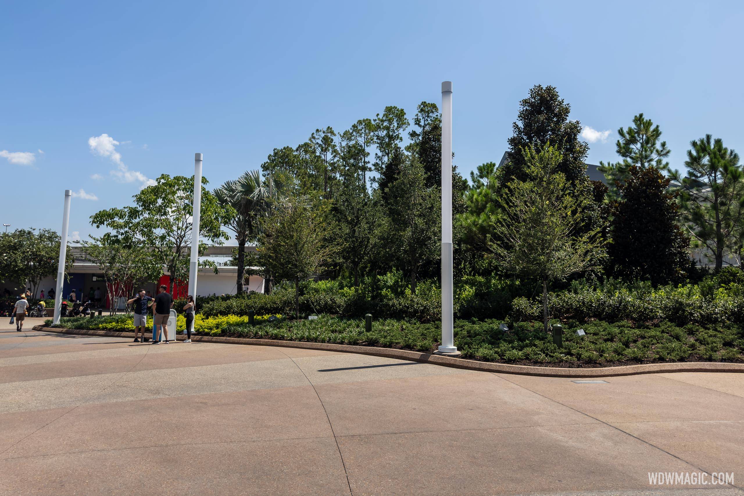 Construction walls removed near Guest Relations and Spaceship Earth - July 3 2023