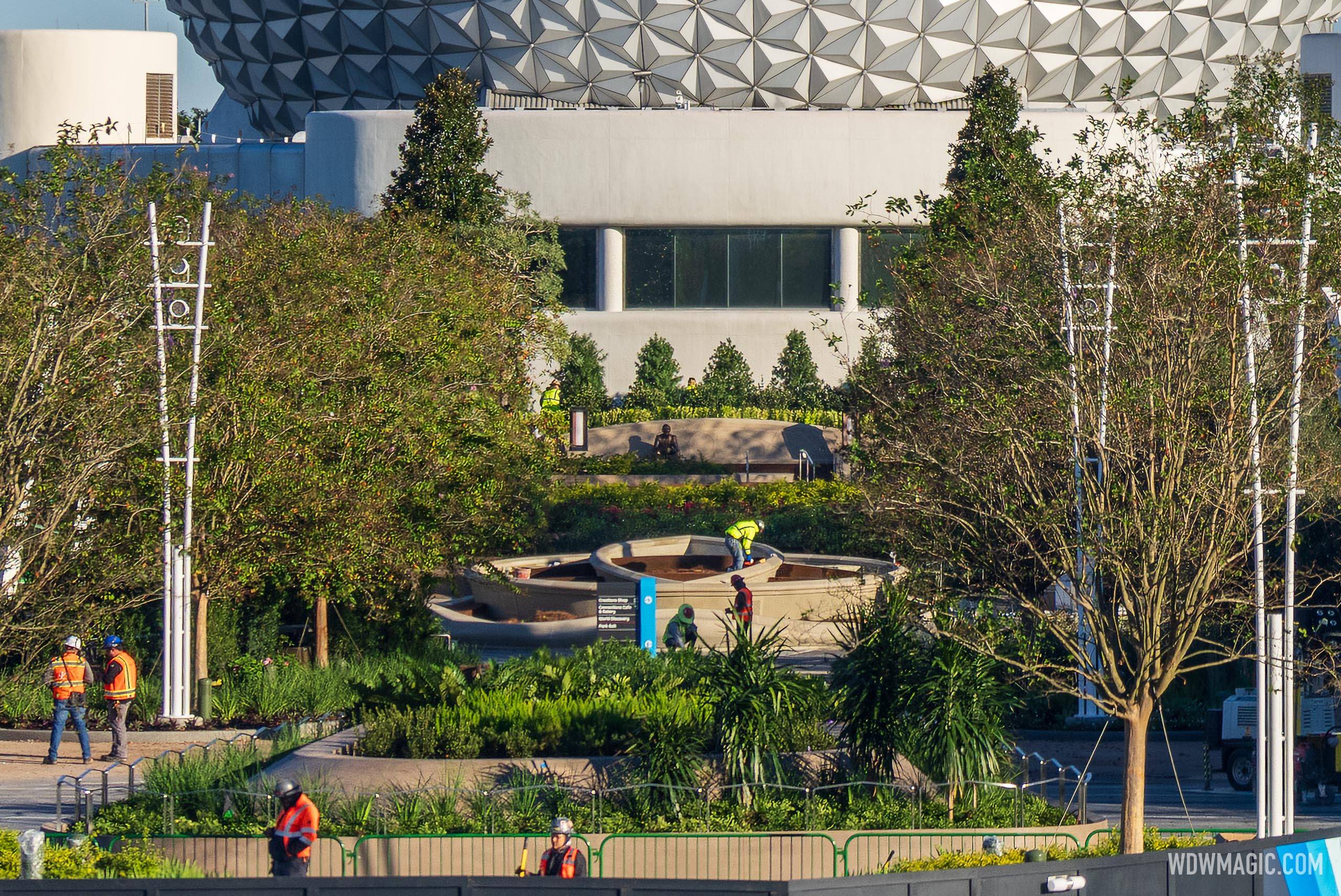A look at the final touches underway for EPCOT's World Celebration Gardens and Dreamers Point