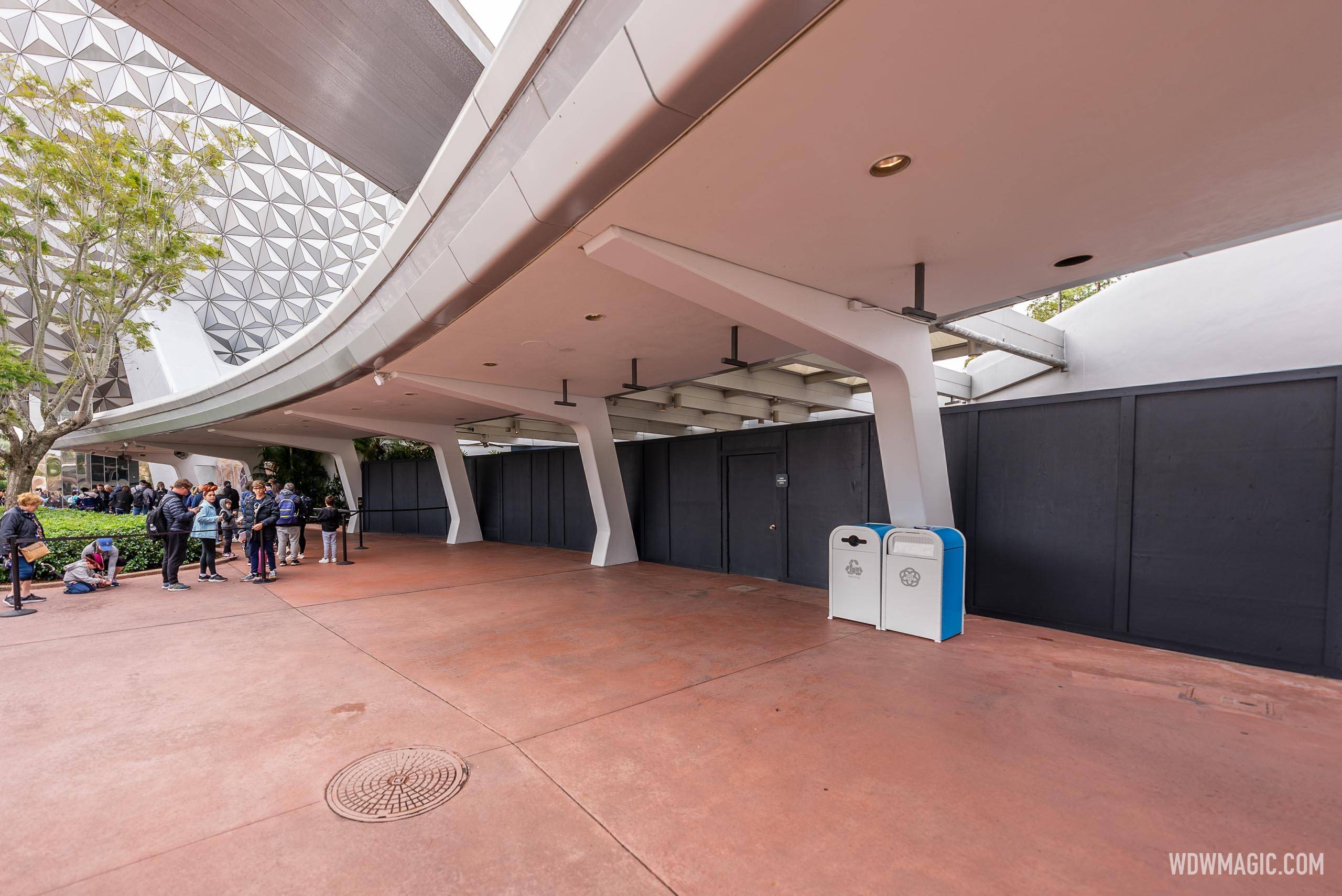 Work continues on the now-closed EPCOT bypass walkway