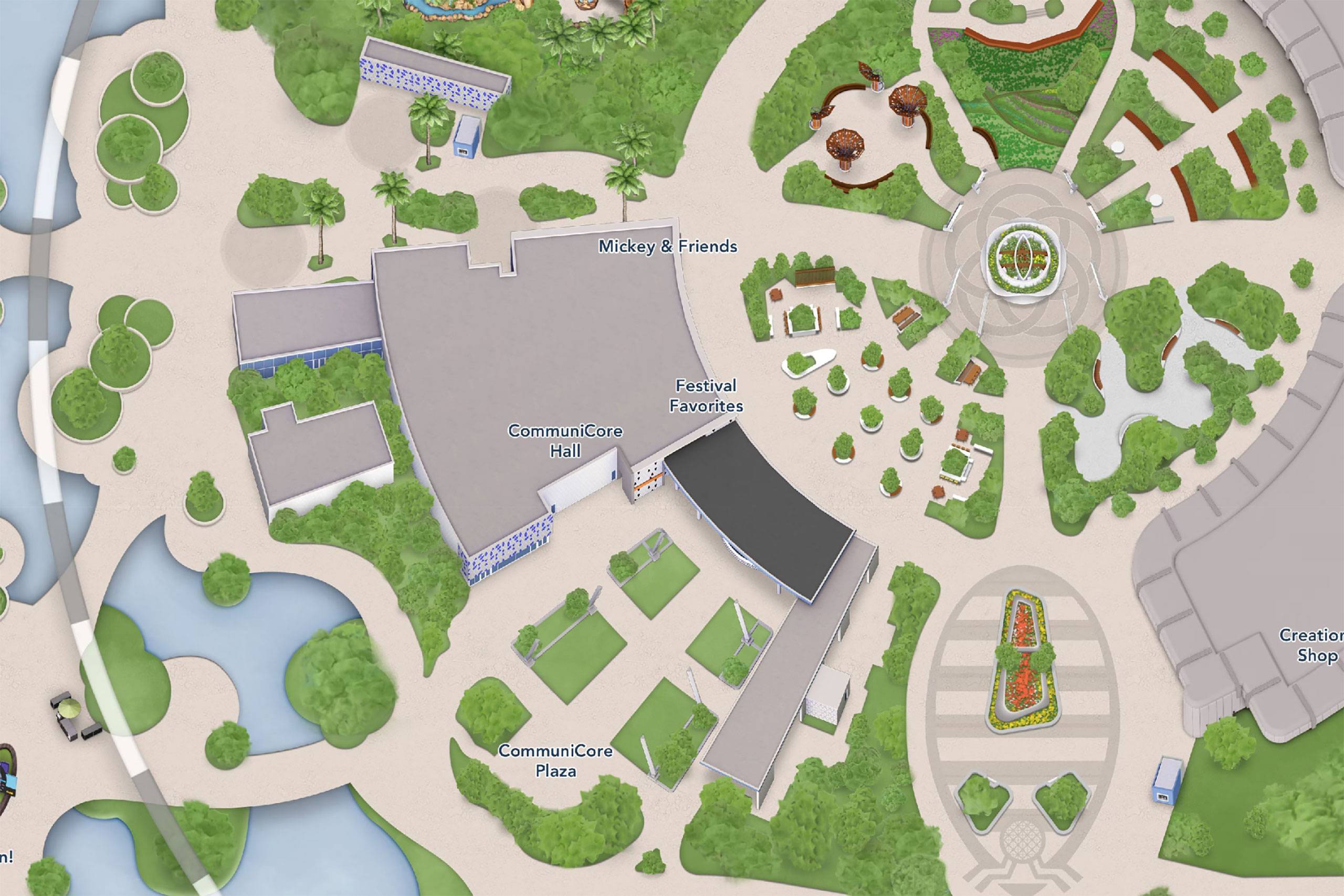 EPCOT Digital Guide Map Updated To Include CommuniCore Hall and Plaza