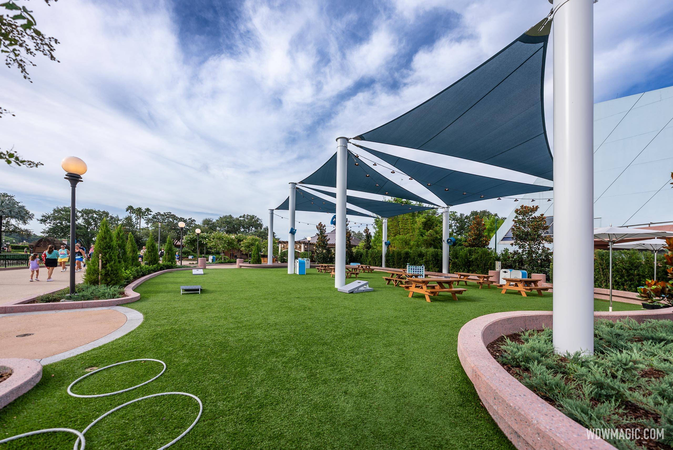 Stay Cool at EPCOT: Rose Walk Flex Space Now Has Shade Canopy
