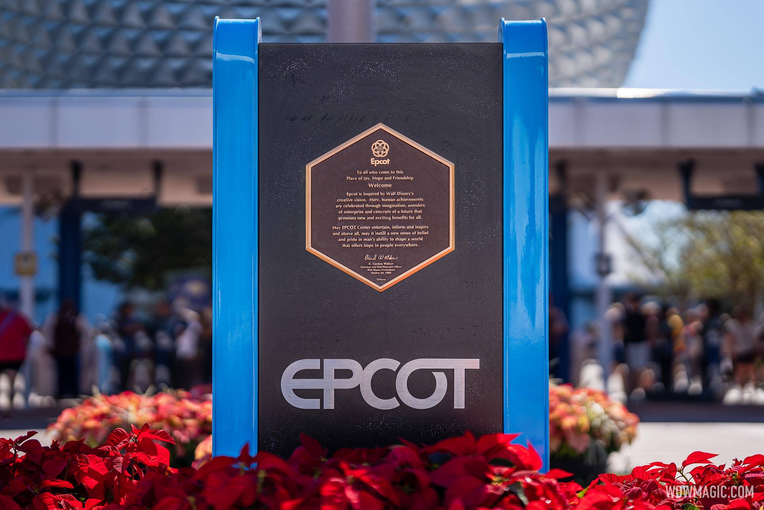 EPCOT Dedication Plaque 2024