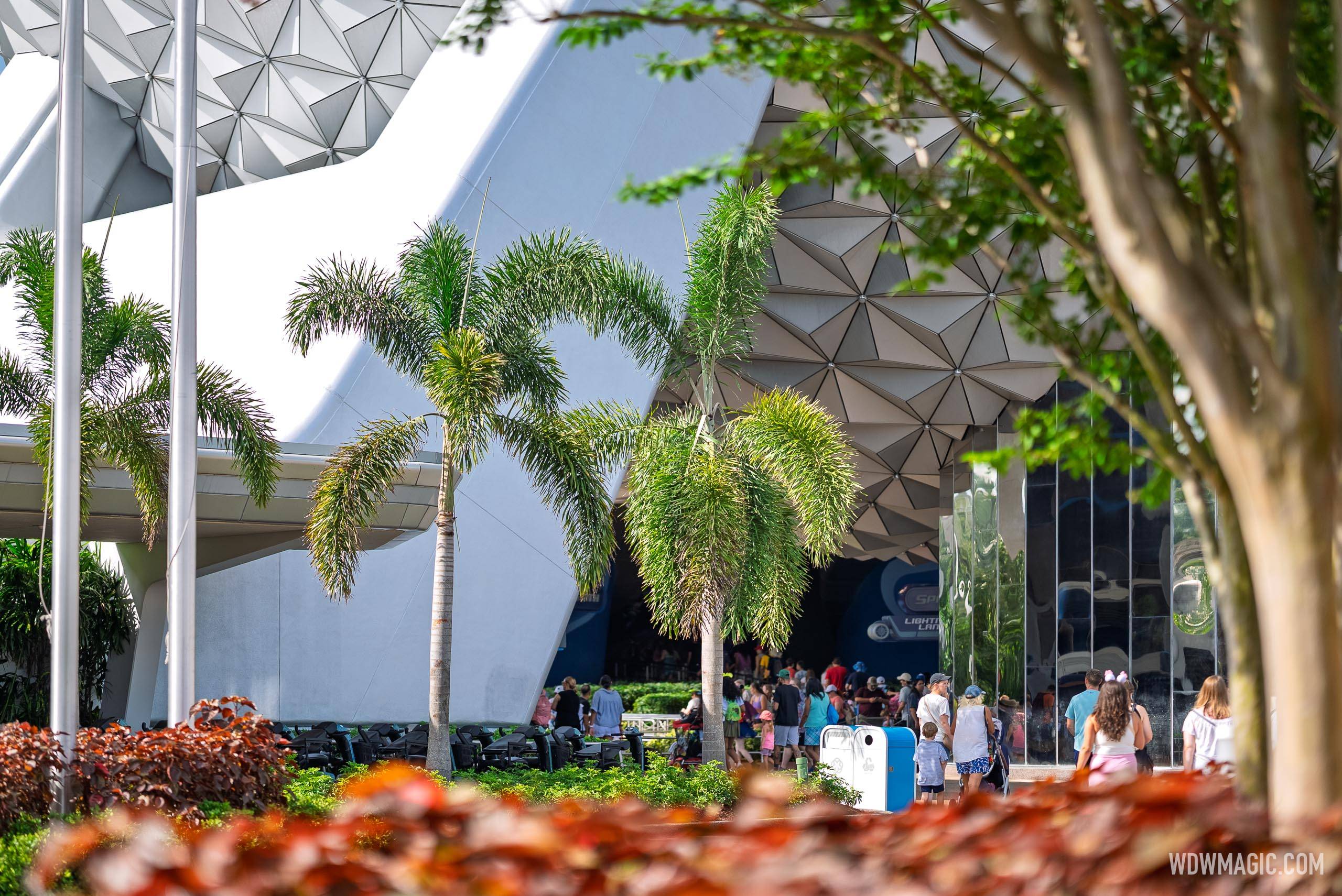 New EPCOT Main Entrance Area Landscaping and Palm Trees