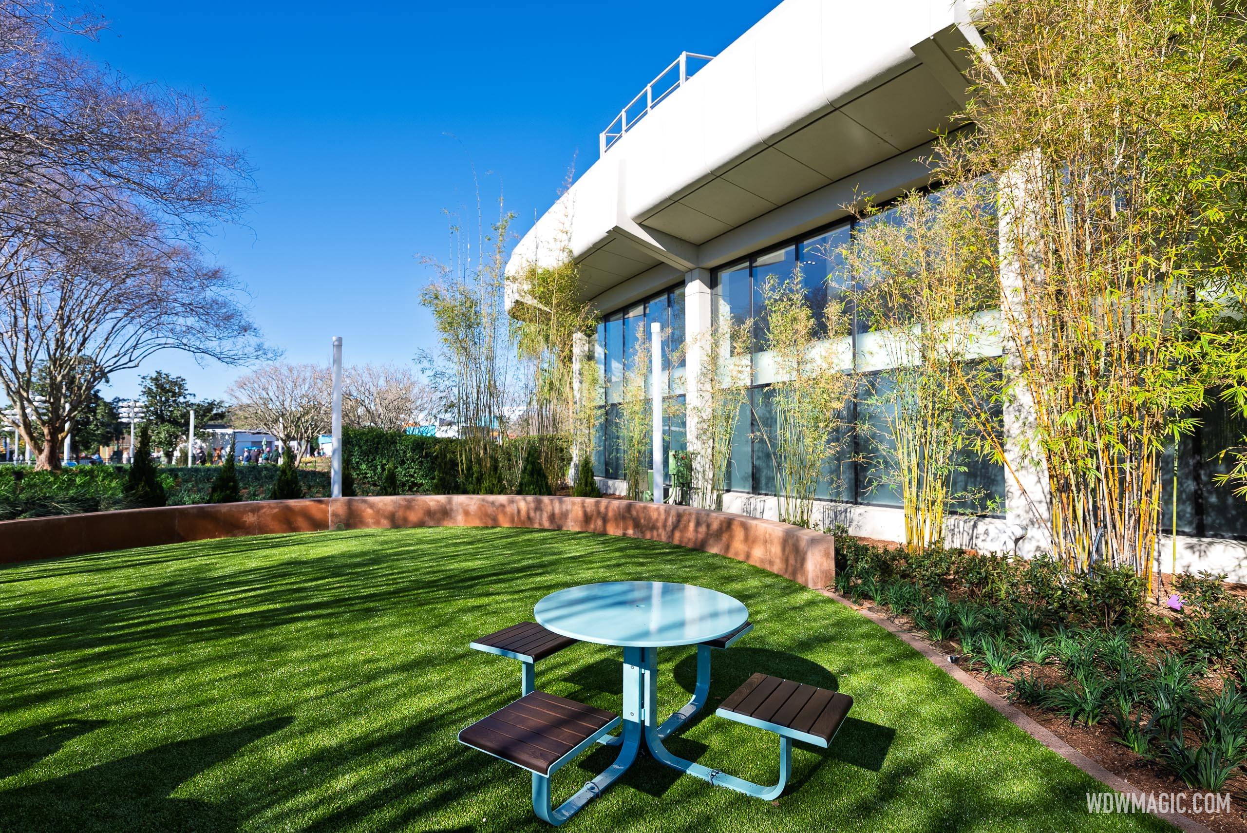 The expanded seating area