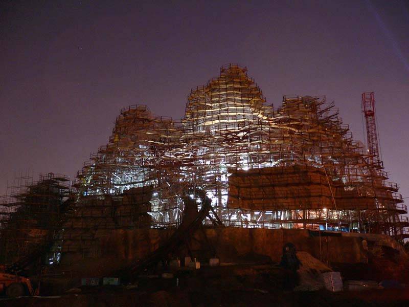 Expedition Everest construction by moonlight