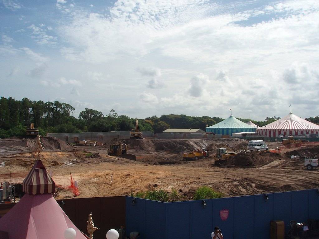 New overhead view of the Fantasyland construction site